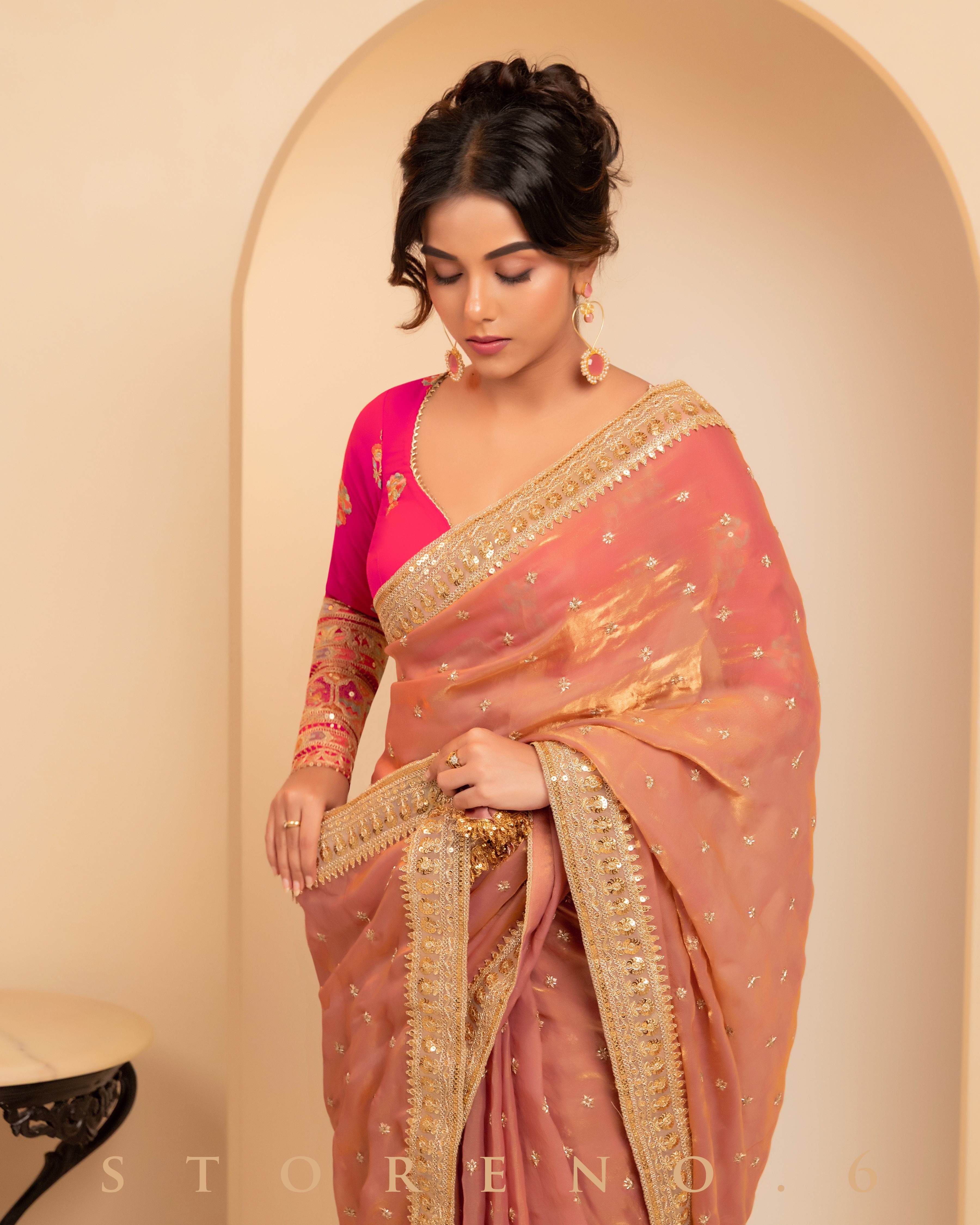CORAL COSMOS SAREE
