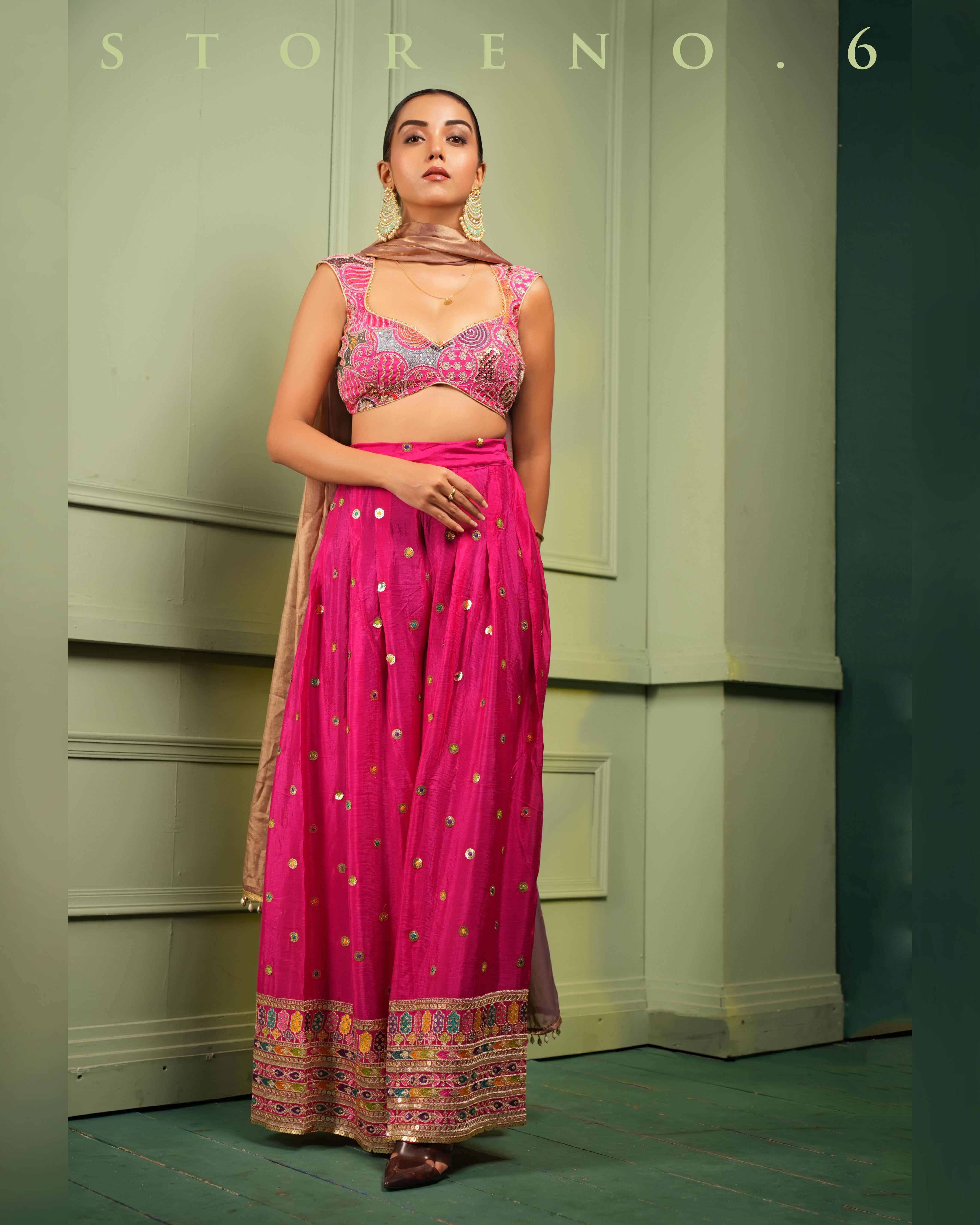 THE FANCY FLAIR PALAZZO AND BLOUSE SET