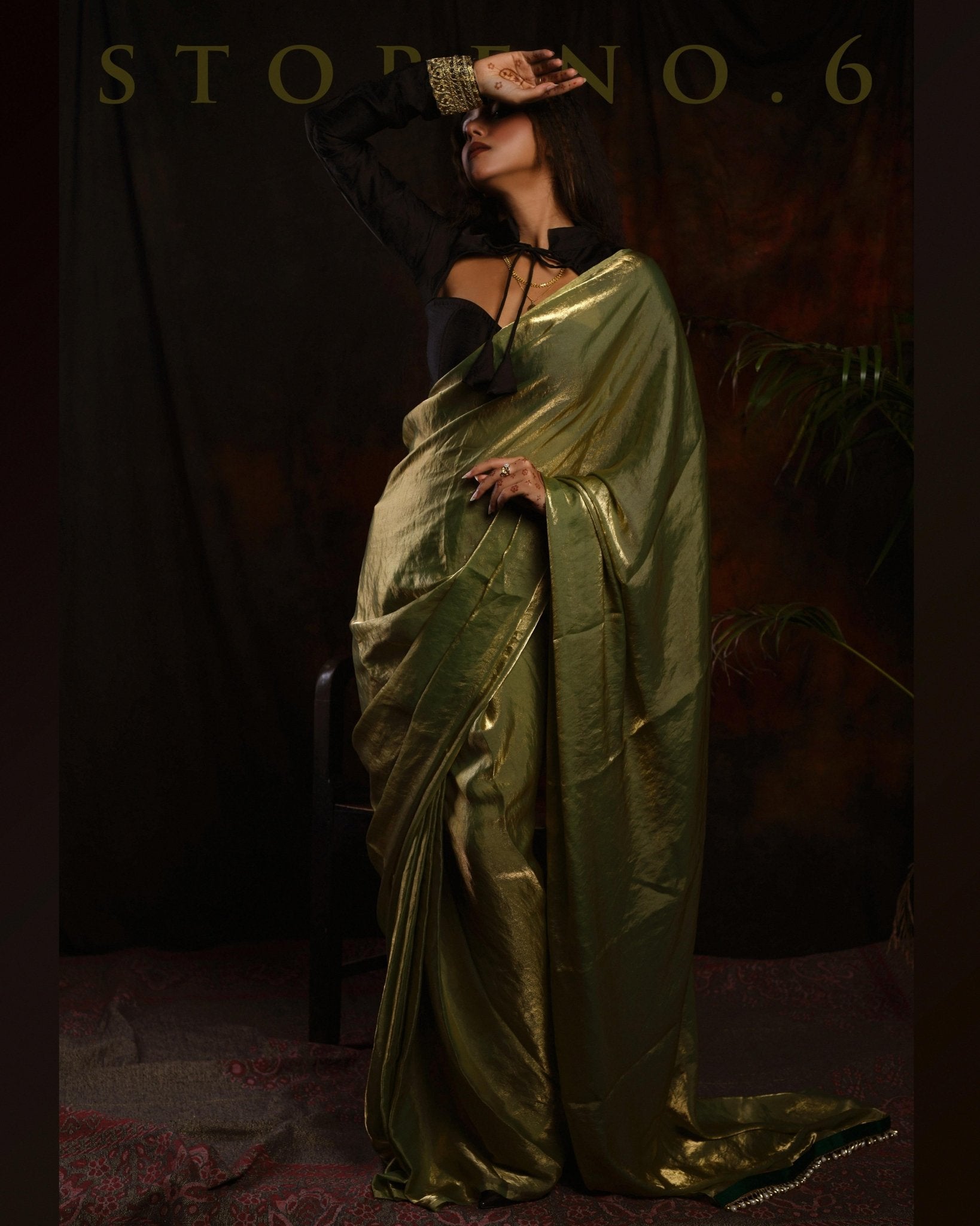 MEADOW WHISPER SAREE WITH 60'S BABE BLOUSE