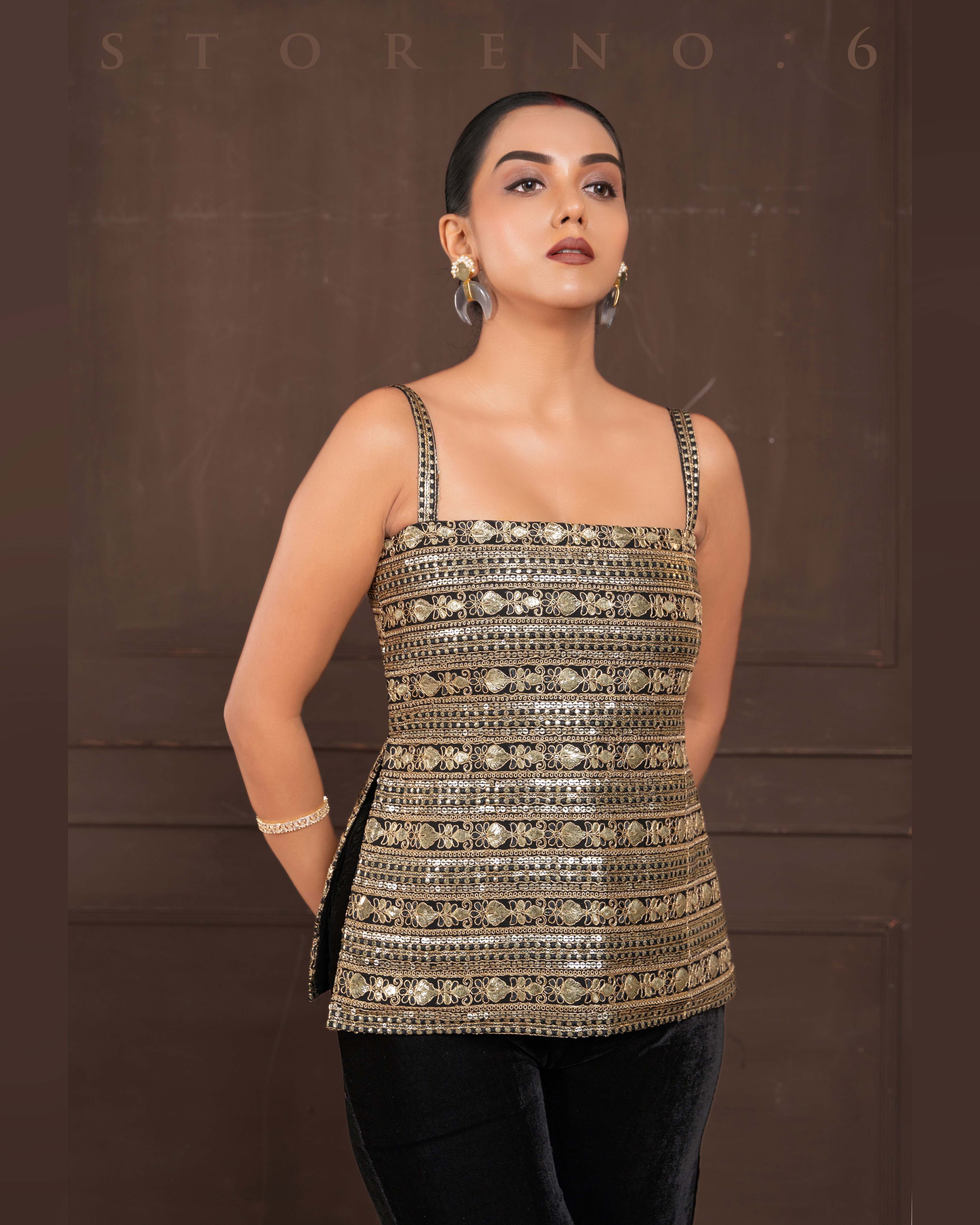 MIDNIGHT MARVEL KURTI AND SHARARA SET