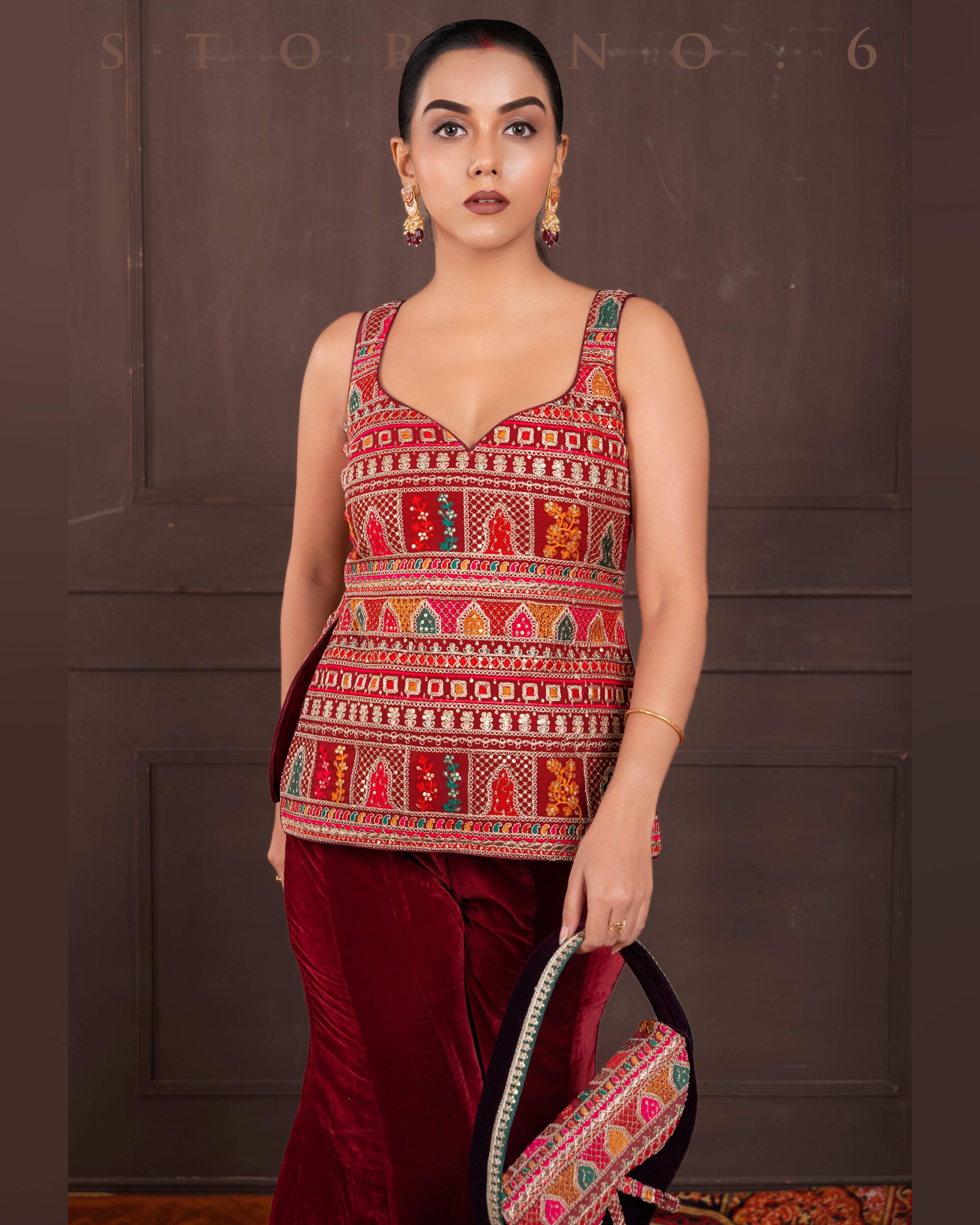 SANGRIA SWITCH KURTI AND SHARARA SET