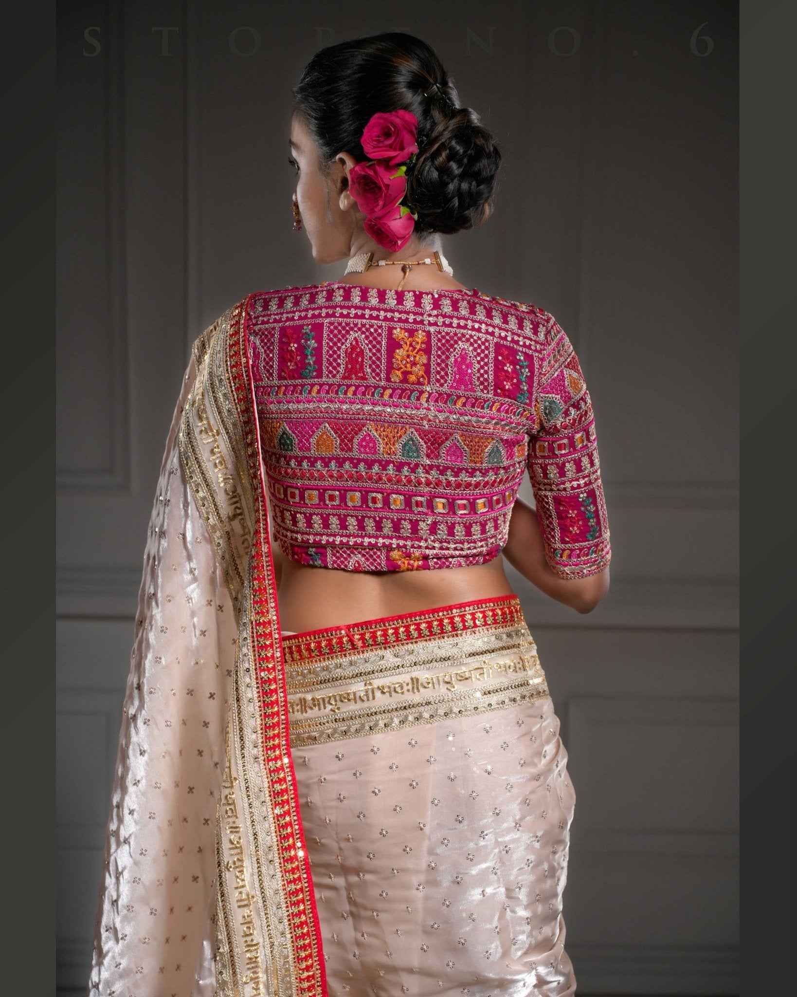 ROYAL SUBTLE QUEEN SAREE WITH SANGRIA SENSATION BLOUSE