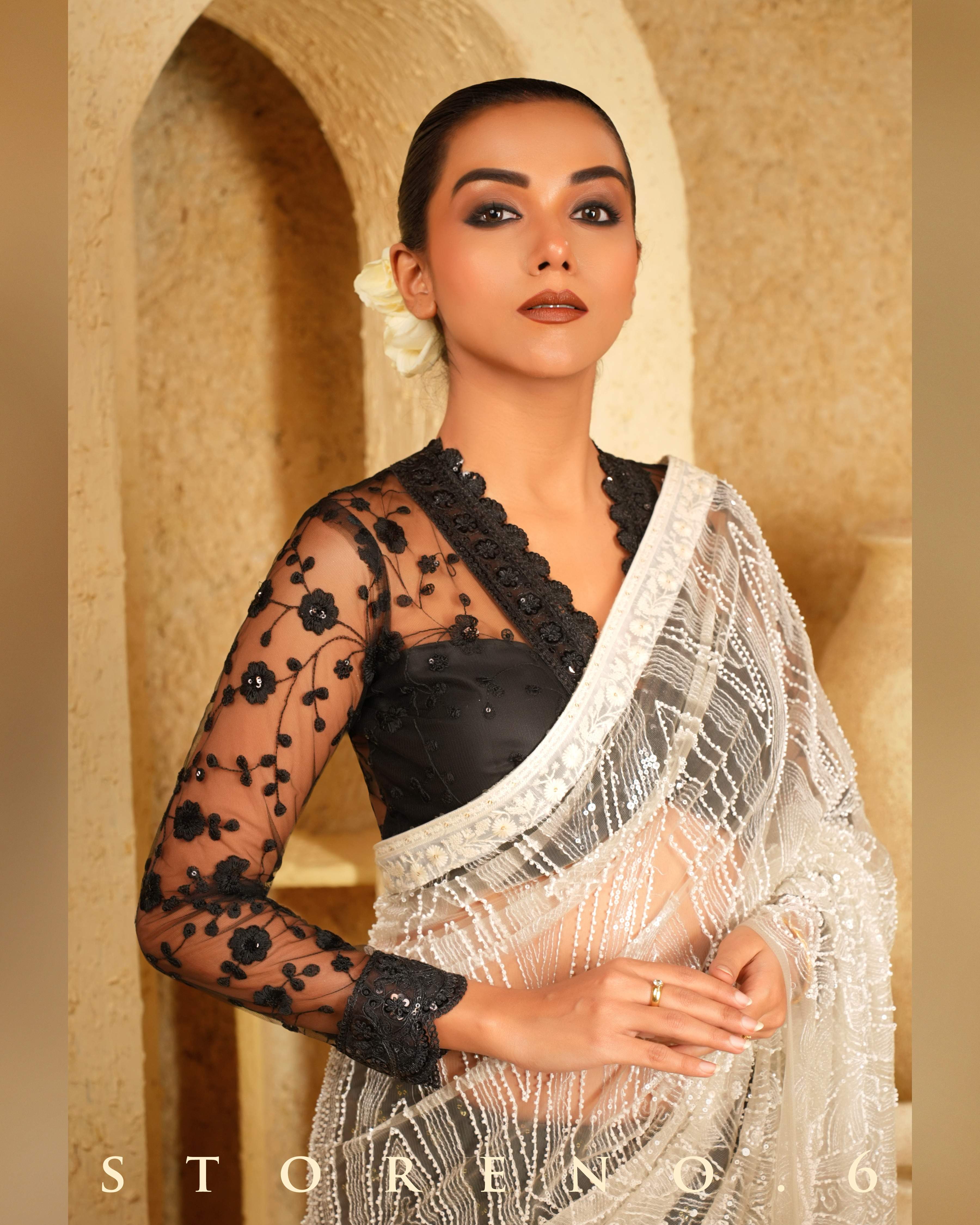 TINSEL TREAM SAREE