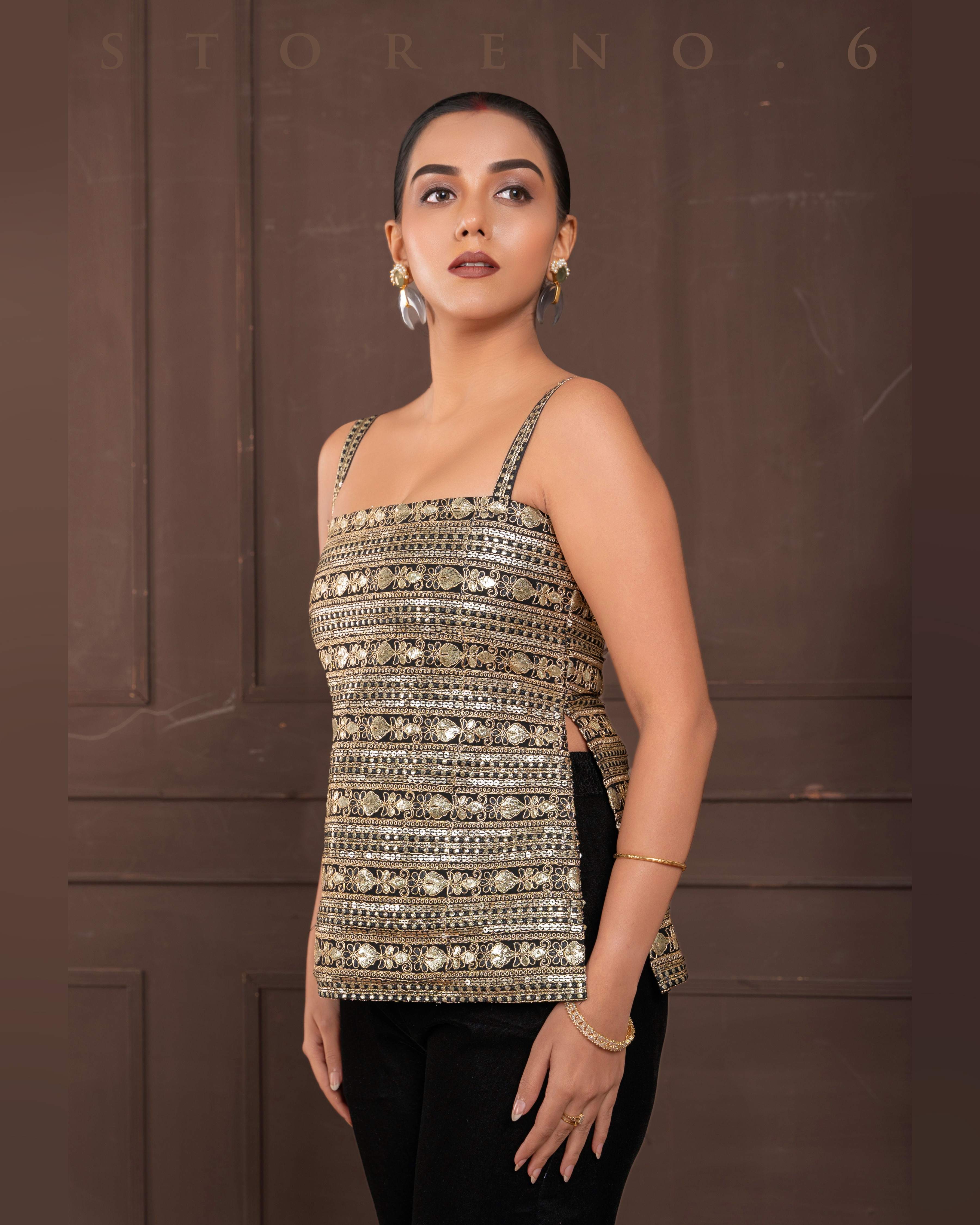 MIDNIGHT MARVEL KURTI AND SHARARA SET