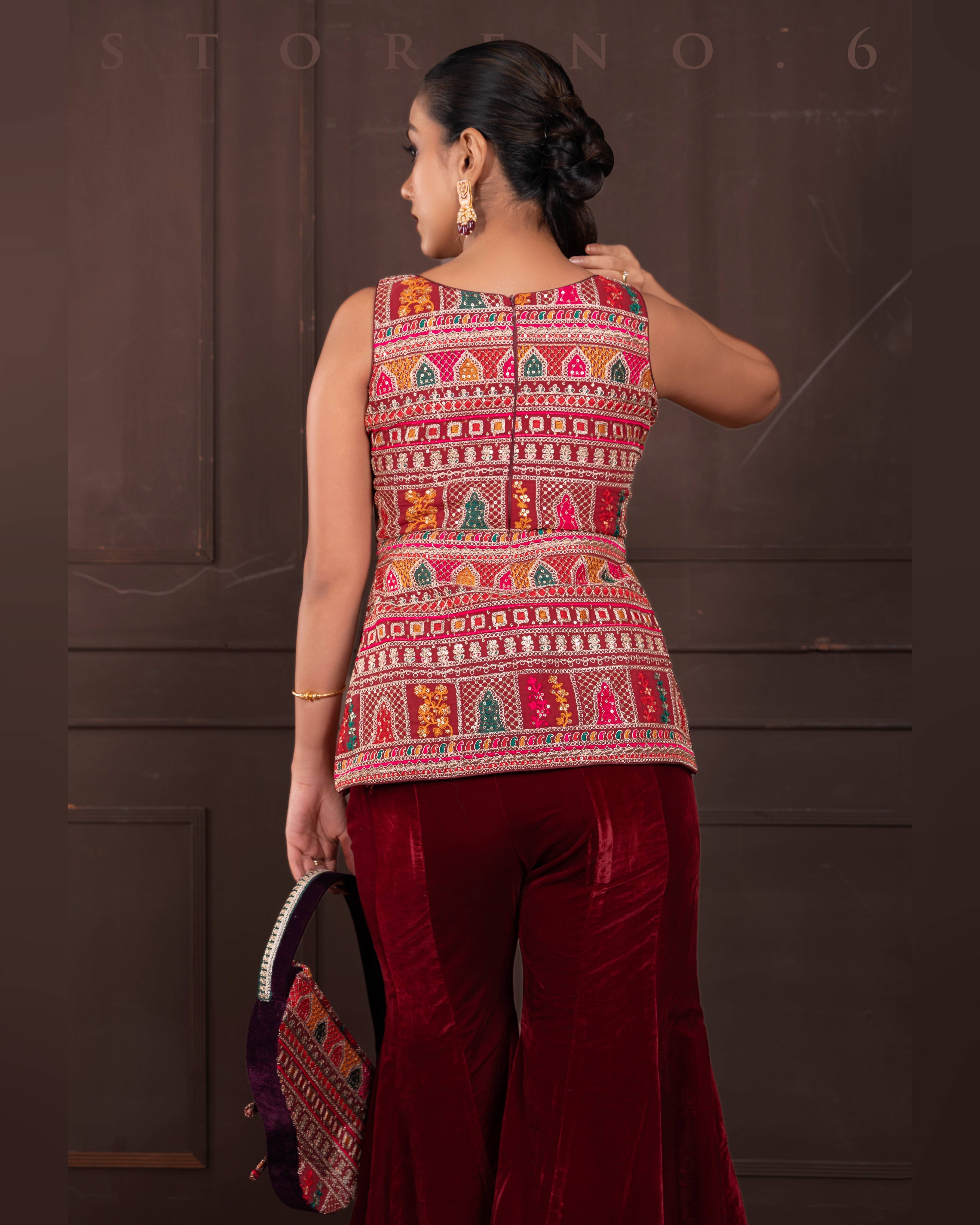 SANGRIA SWITCH KURTI AND SHARARA SET