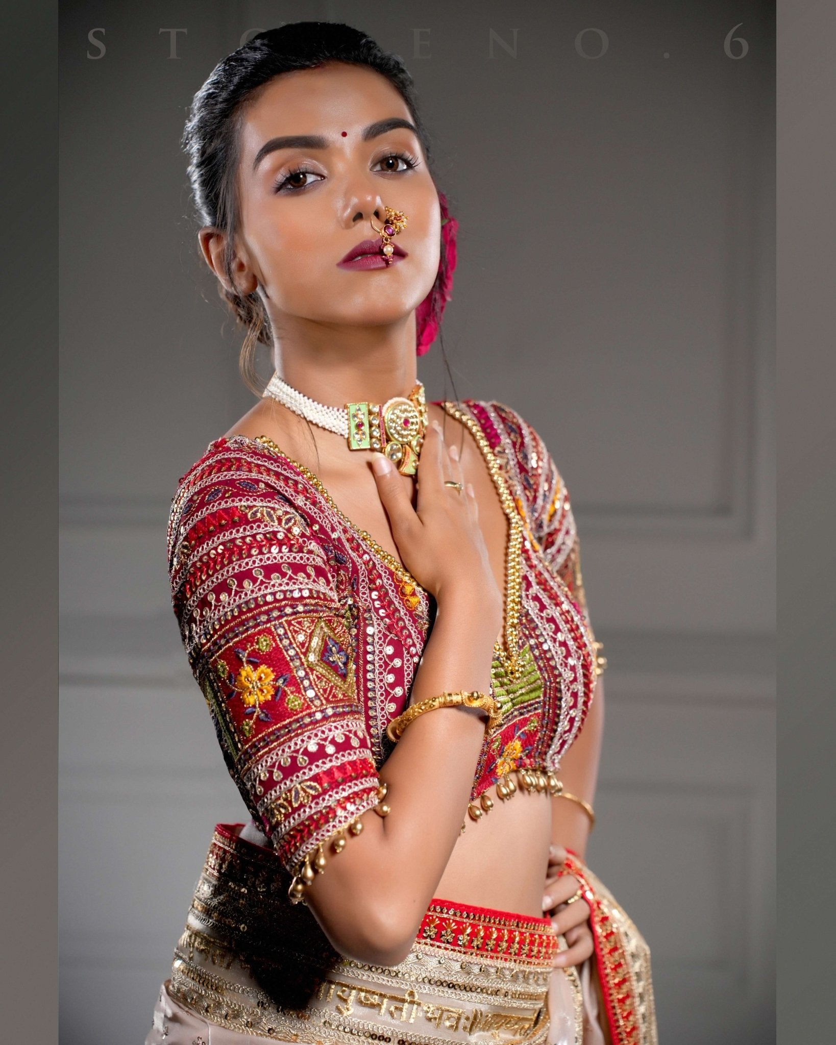 ROYAL SUBTLE QUEEN SAREE WITH LUSH OF BERRY BLOUSE