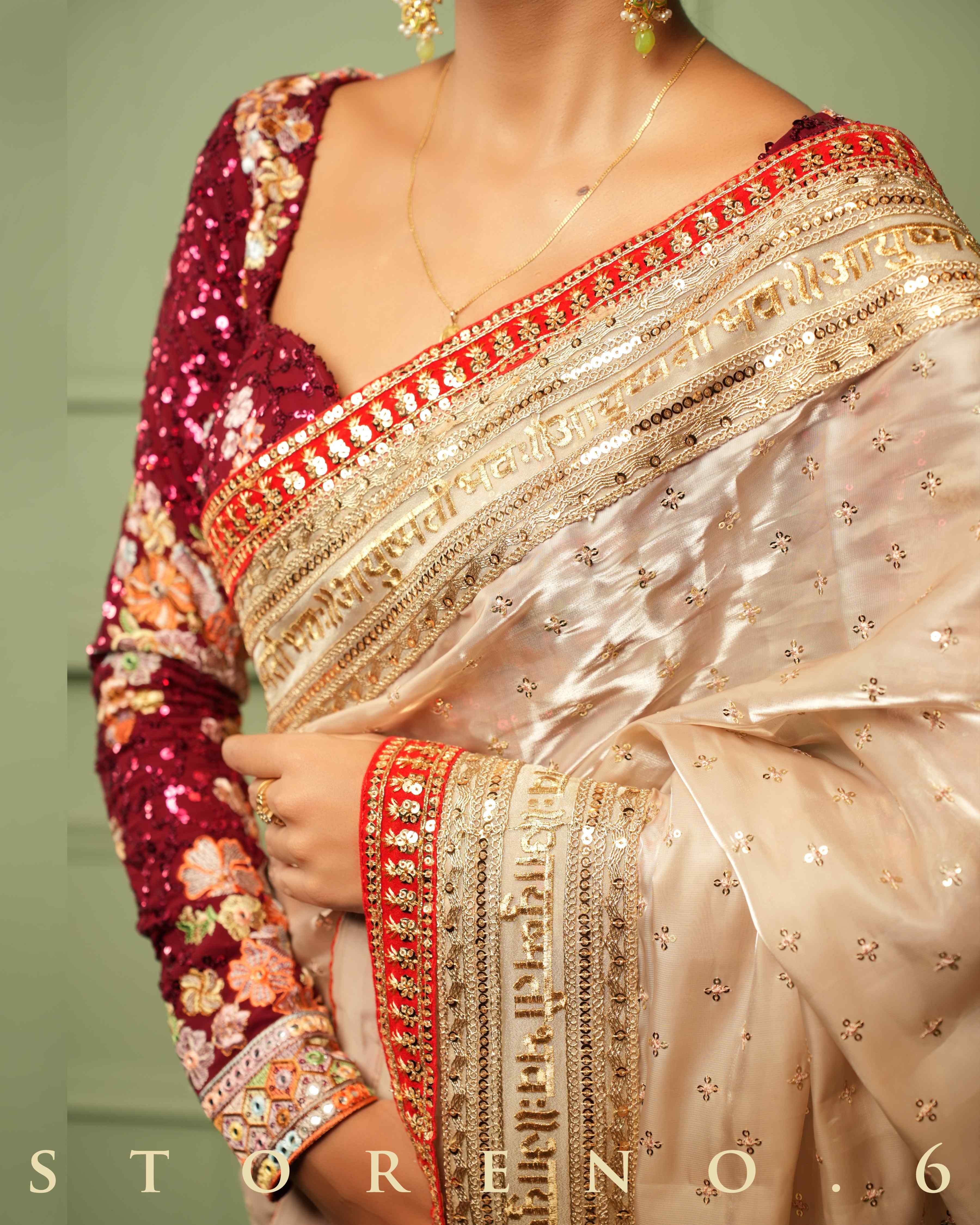 ROYAL SUBTLE QUEEN SAREE WITH RAAKT AFSOON CLASSIC CORSET BLOUSE