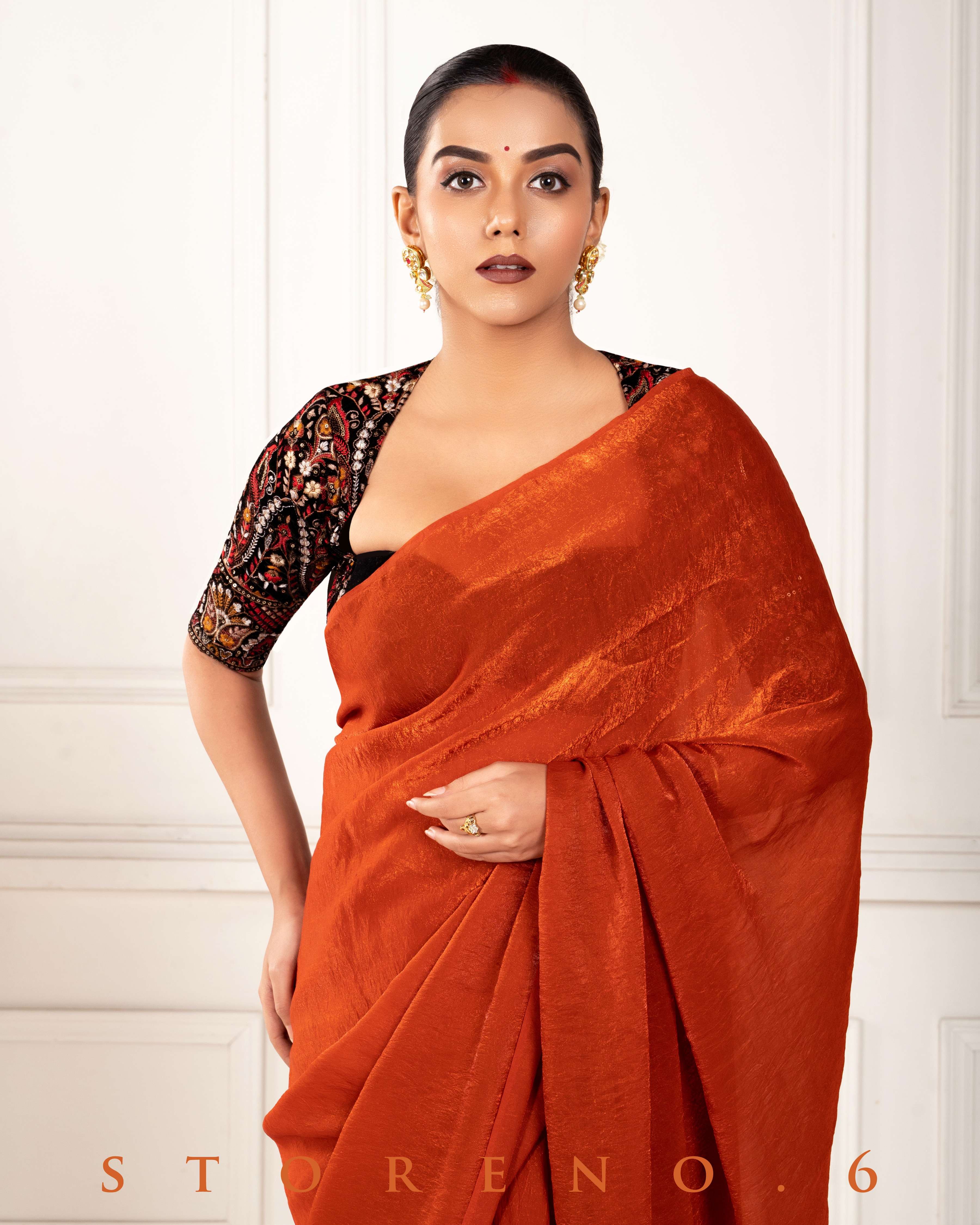 SUNSET SURPRISE SAREE WITH KOLKI LUXURY BLOUSE