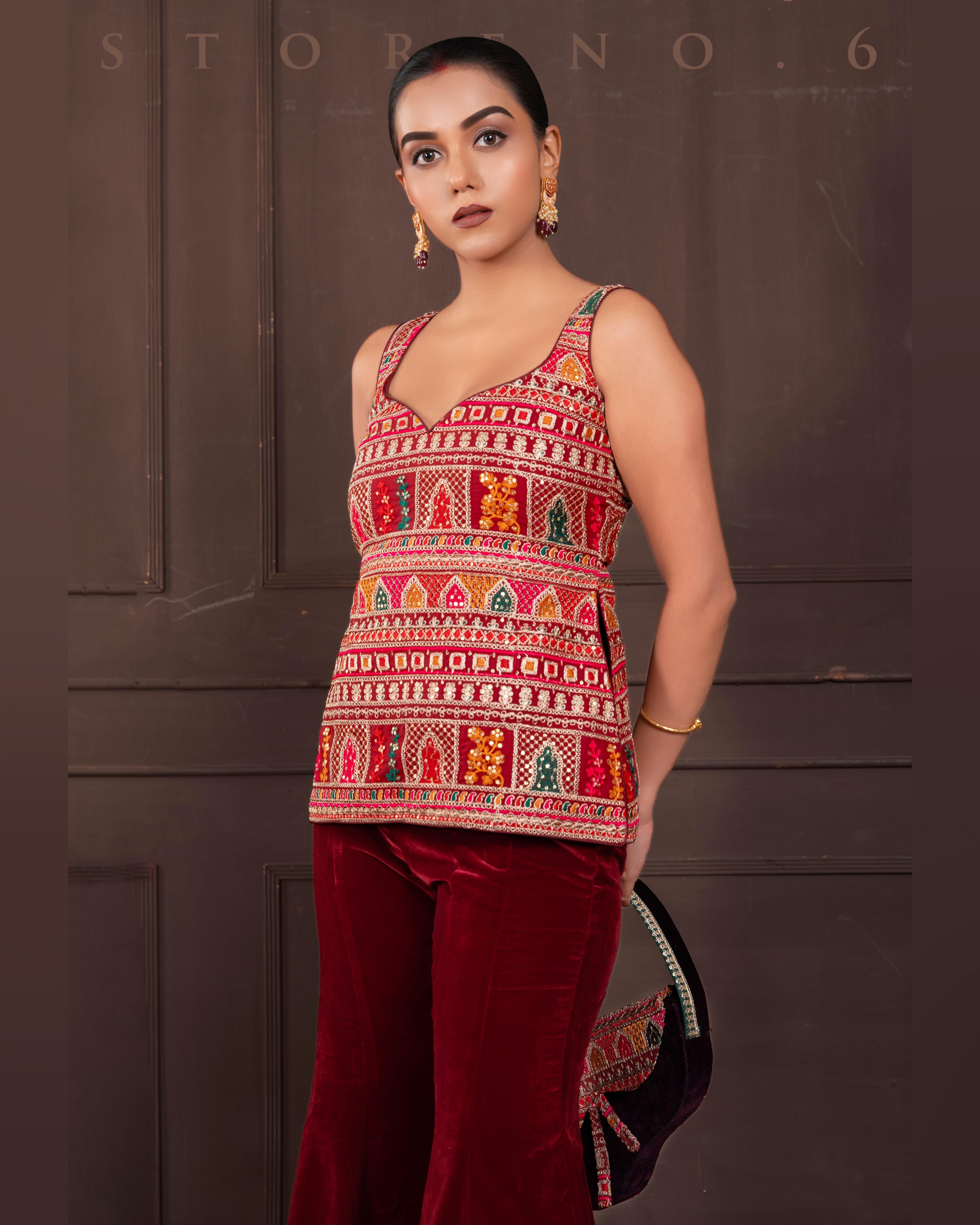 SANGRIA SWITCH KURTI AND SHARARA SET