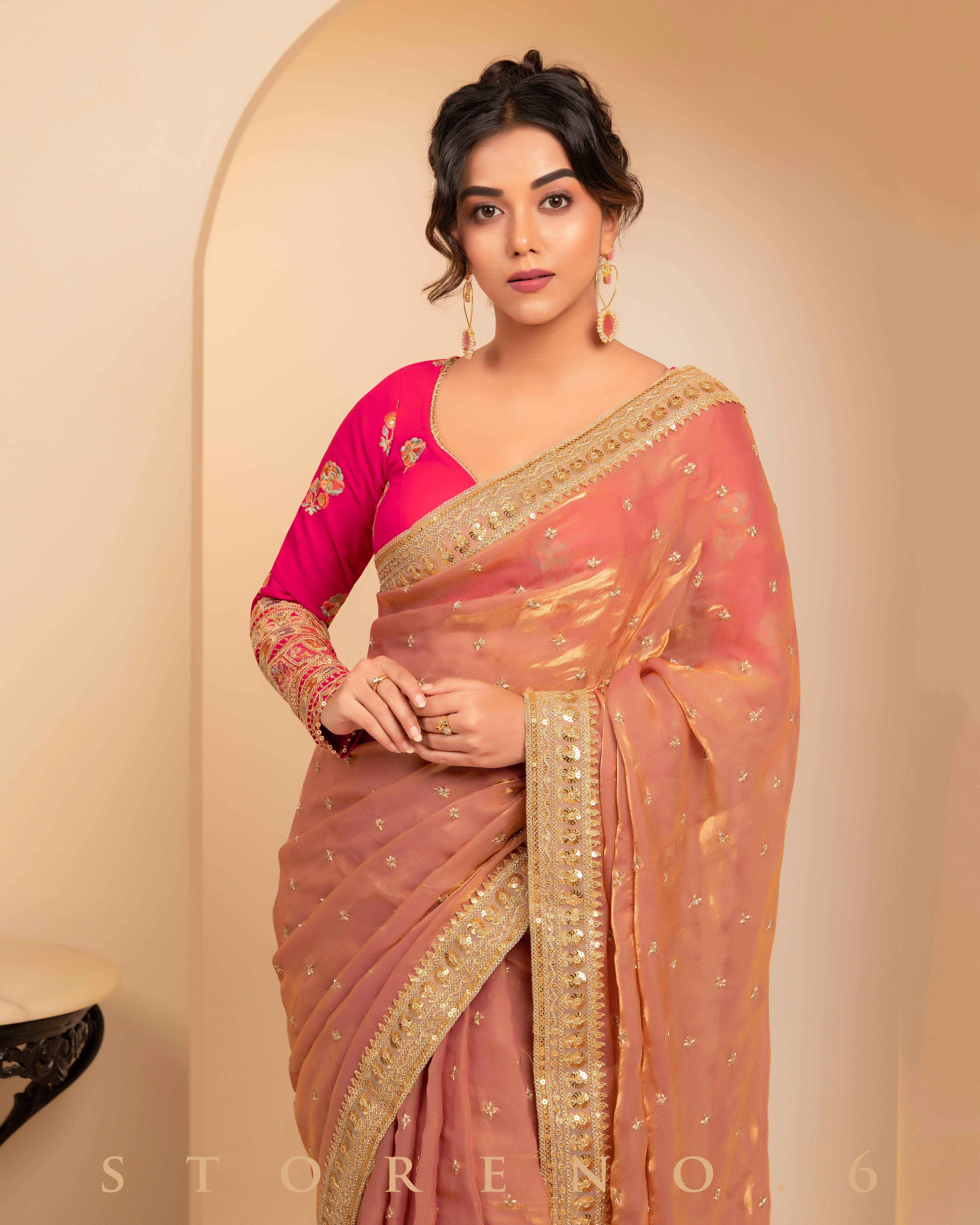 CORAL COSMOS SAREE