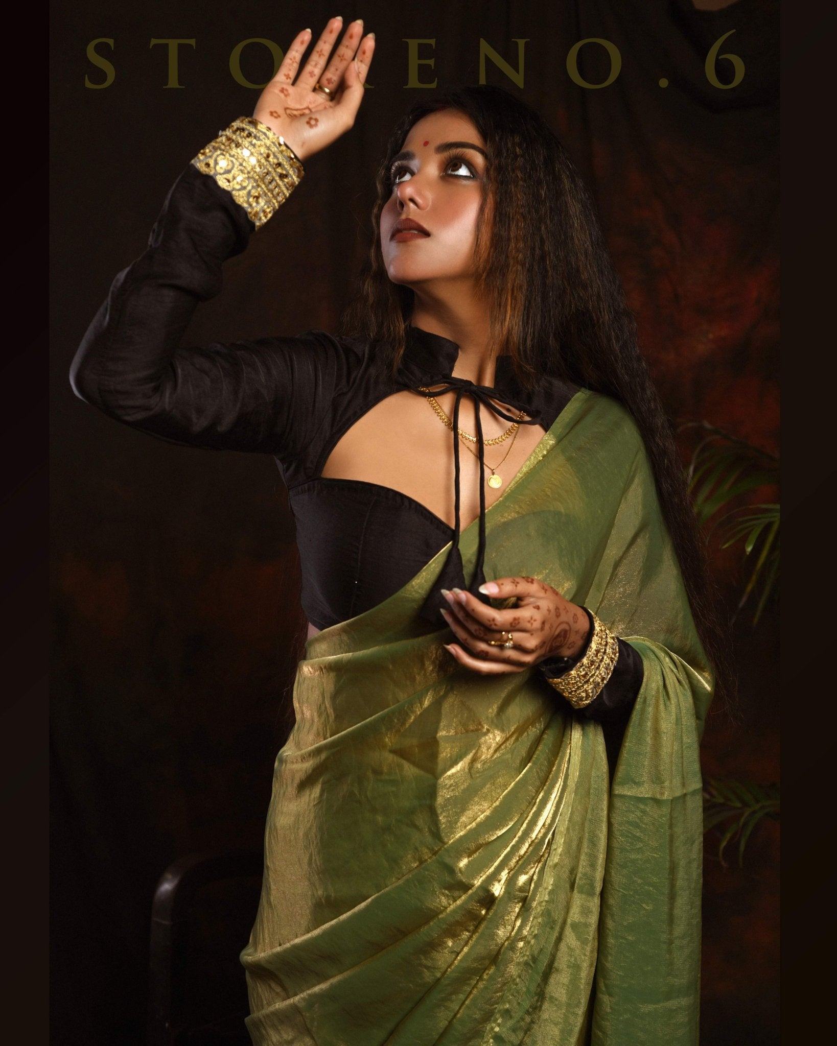 MEADOW WHISPER SAREE WITH 60'S BABE BLOUSE