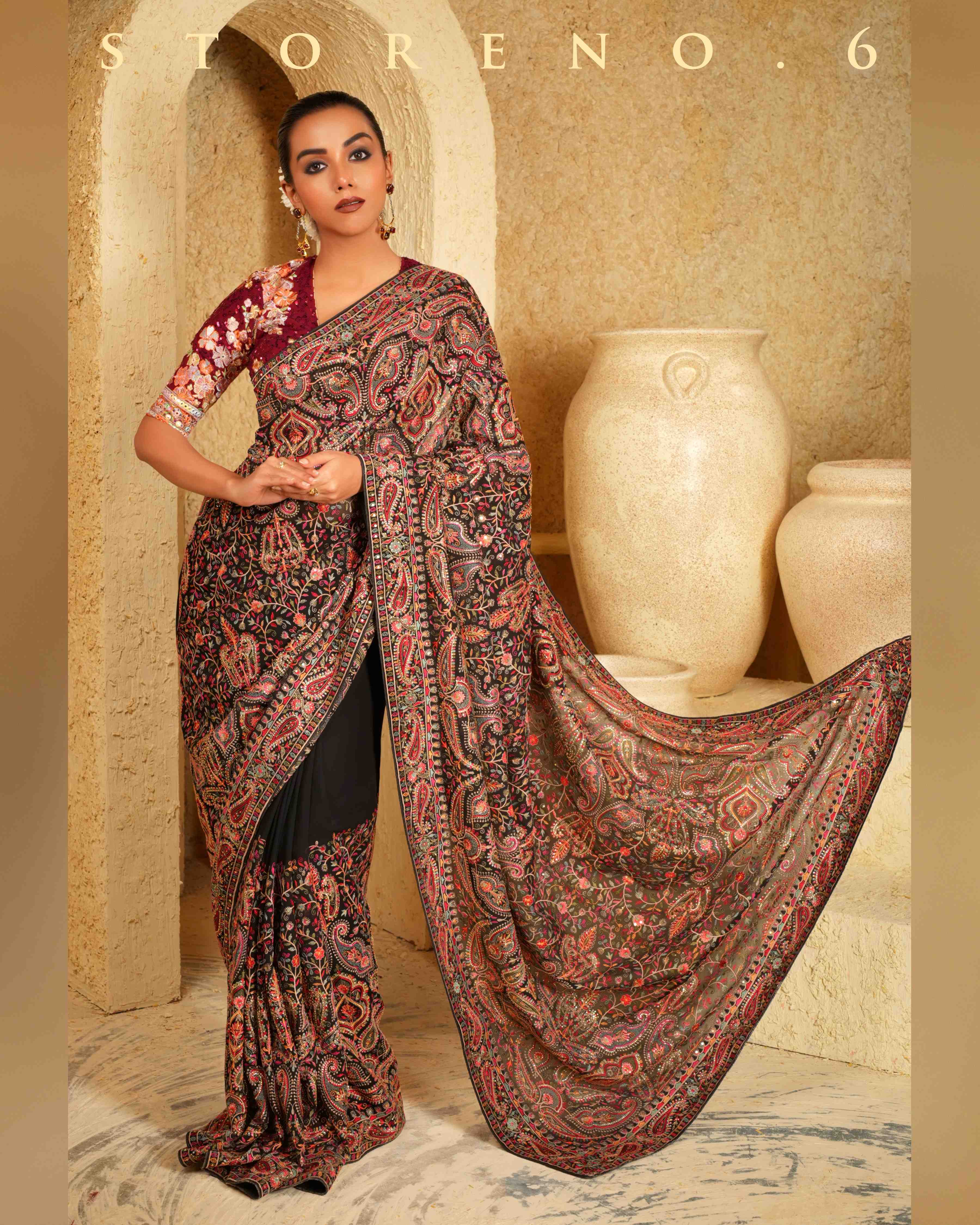 ONYX OPERA SAREE WITH RAAKT AFSOON LUXE BLOUSE