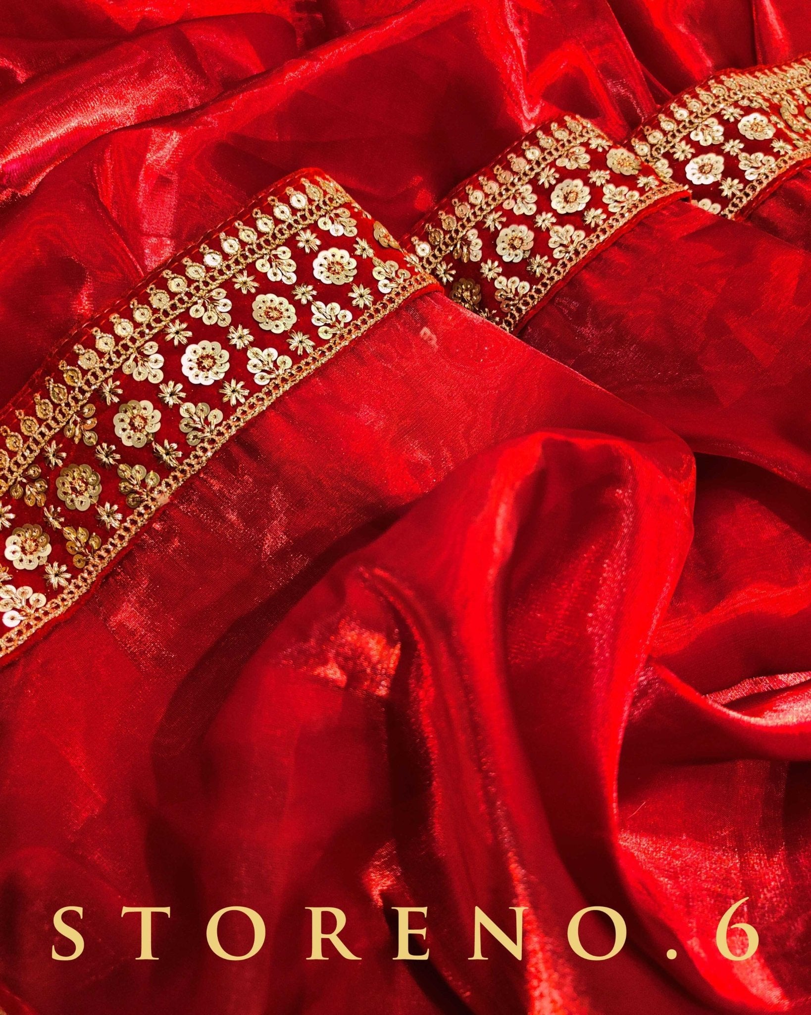 NOOR-E-SURKH SAREE WITH GUL KAARI SURMAI BLOUSE