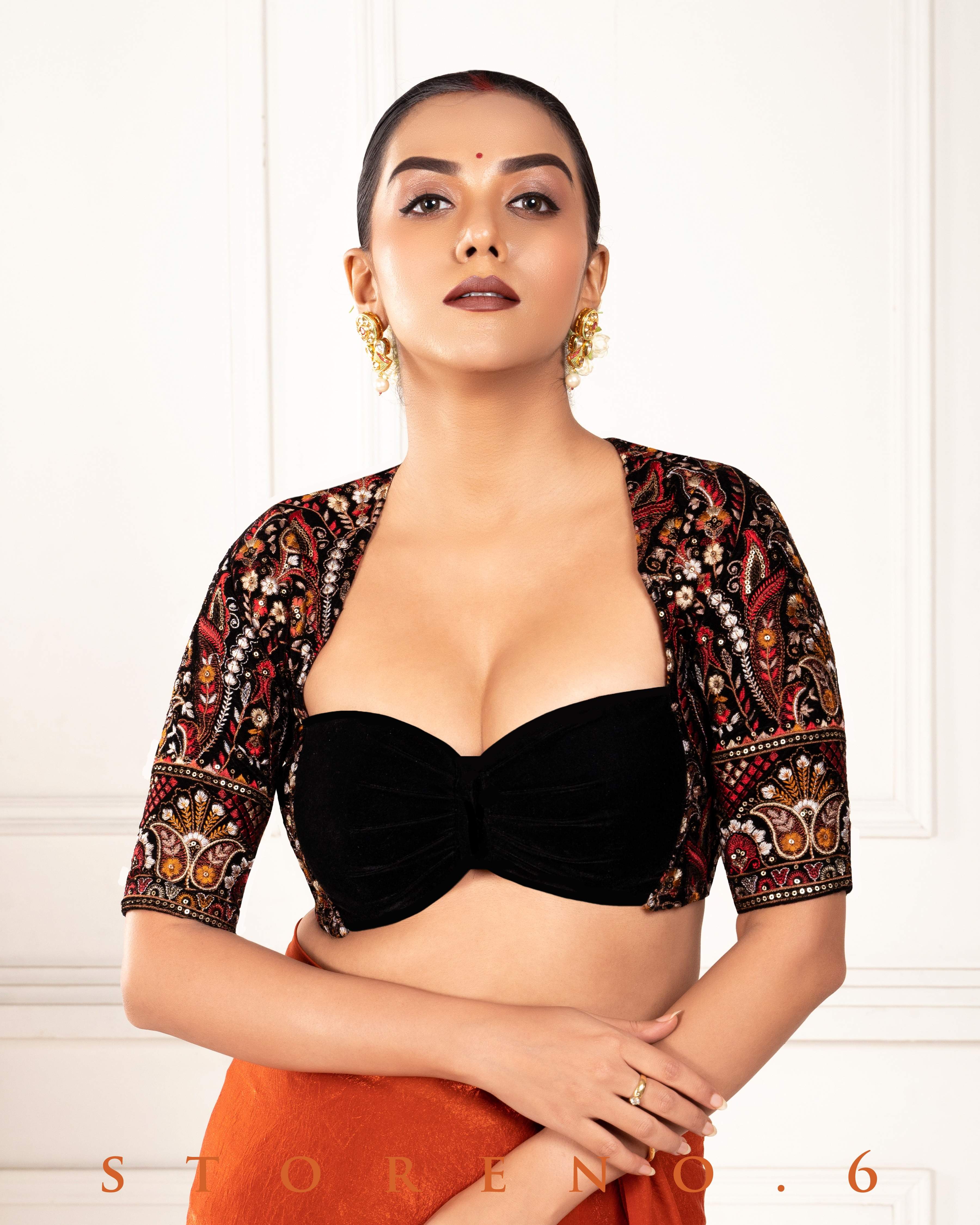 SUNSET SURPRISE SAREE WITH KOLKI LUXURY BLOUSE