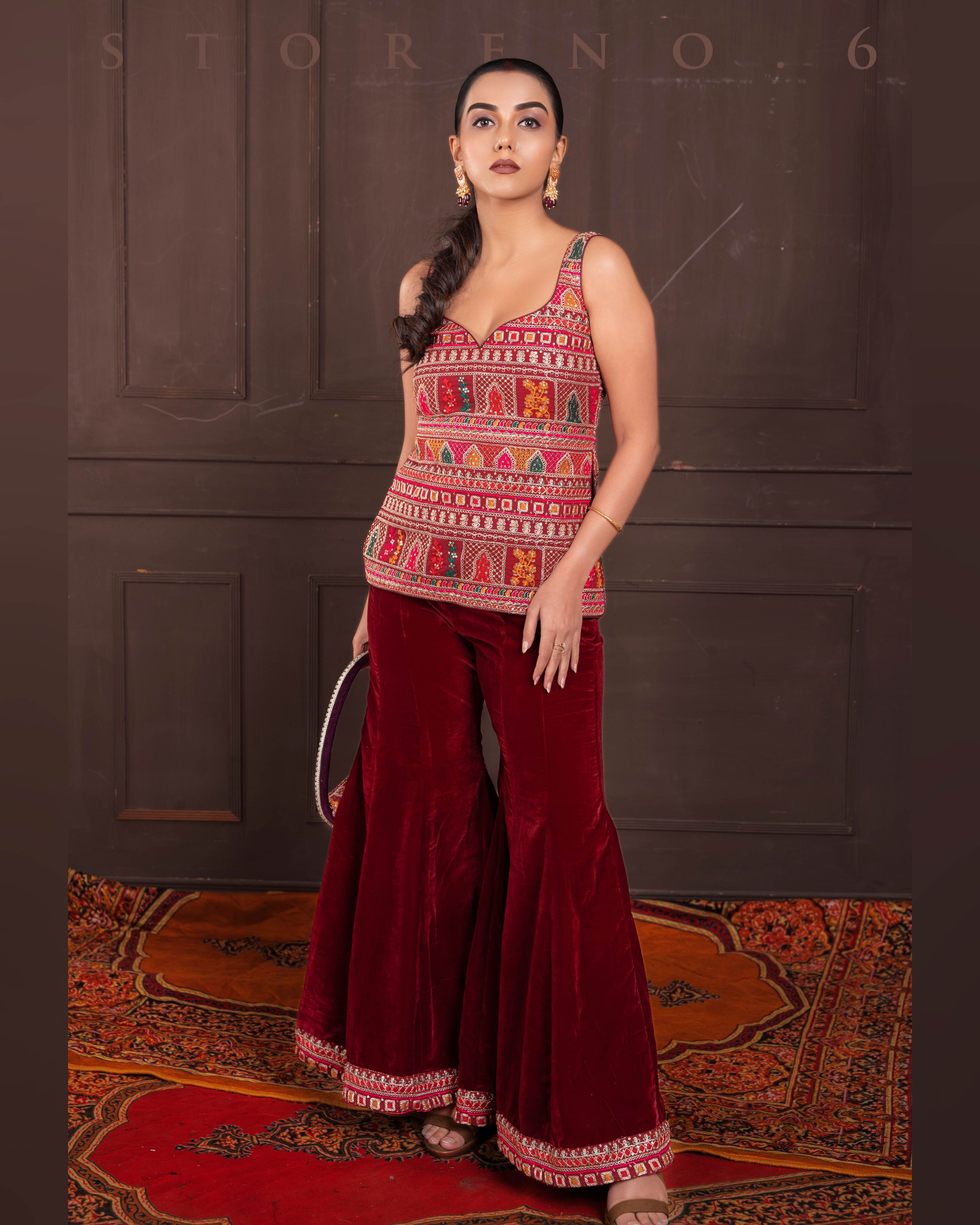 SANGRIA SWITCH KURTI AND SHARARA SET