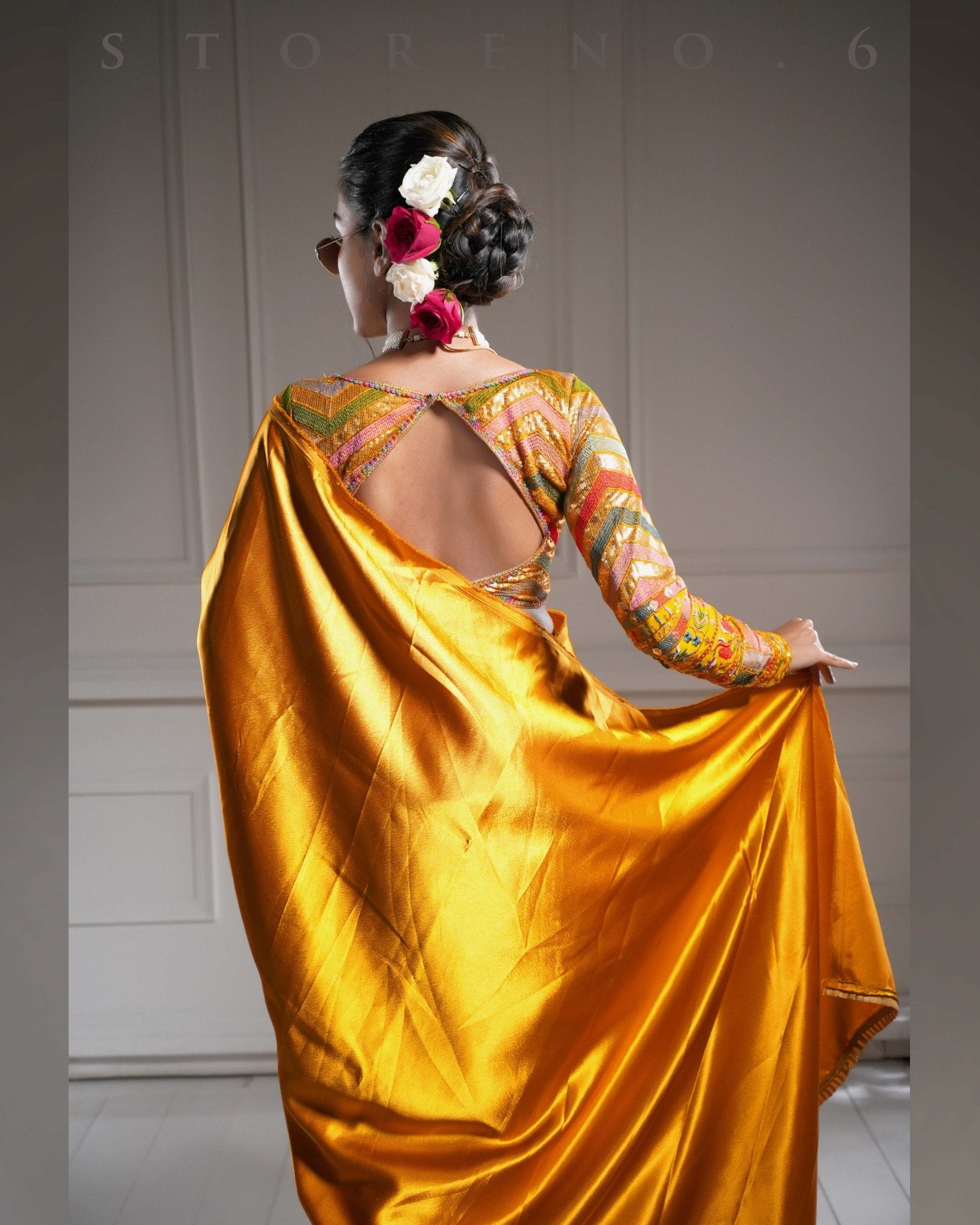 SCENIC SAFFRON SAREE