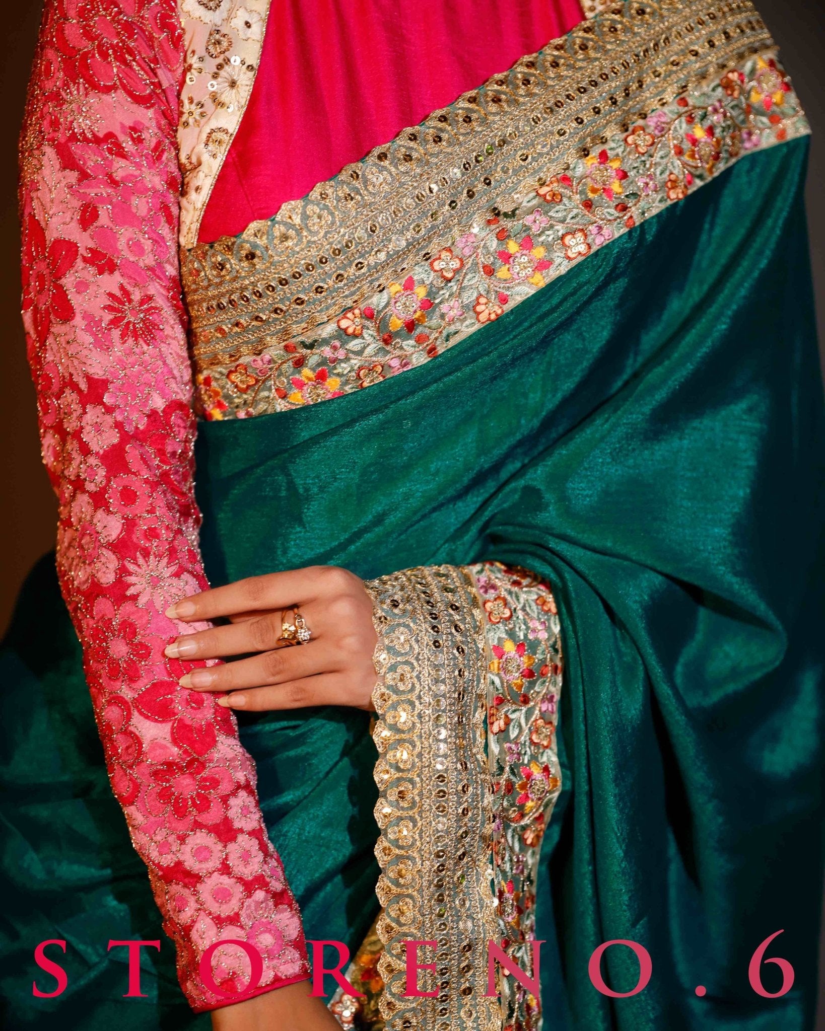 OFFSHORE OCEAN READY-TO-WEAR SAREE AND BLOUSE SET