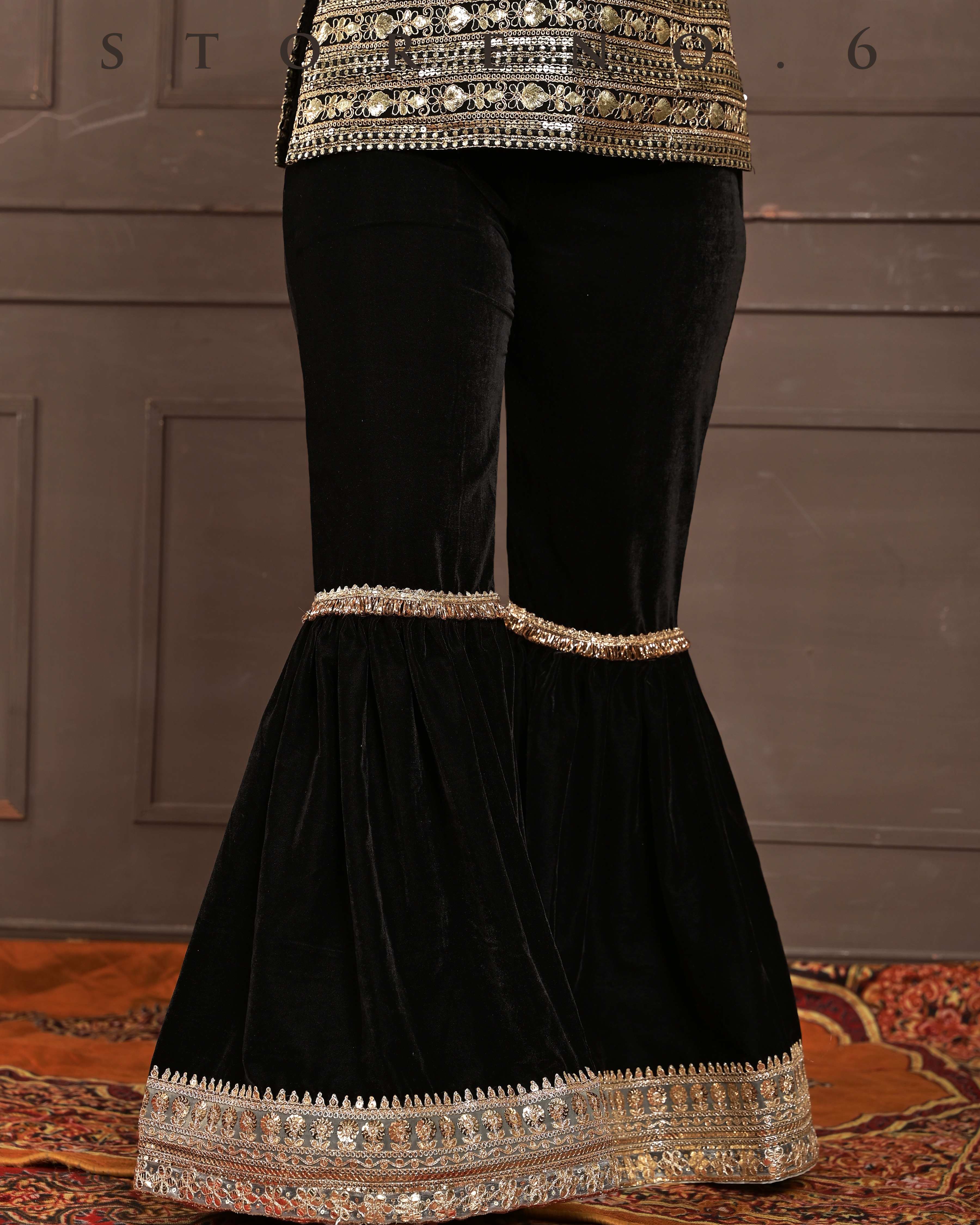 MIDNIGHT MARVEL KURTI AND SHARARA SET