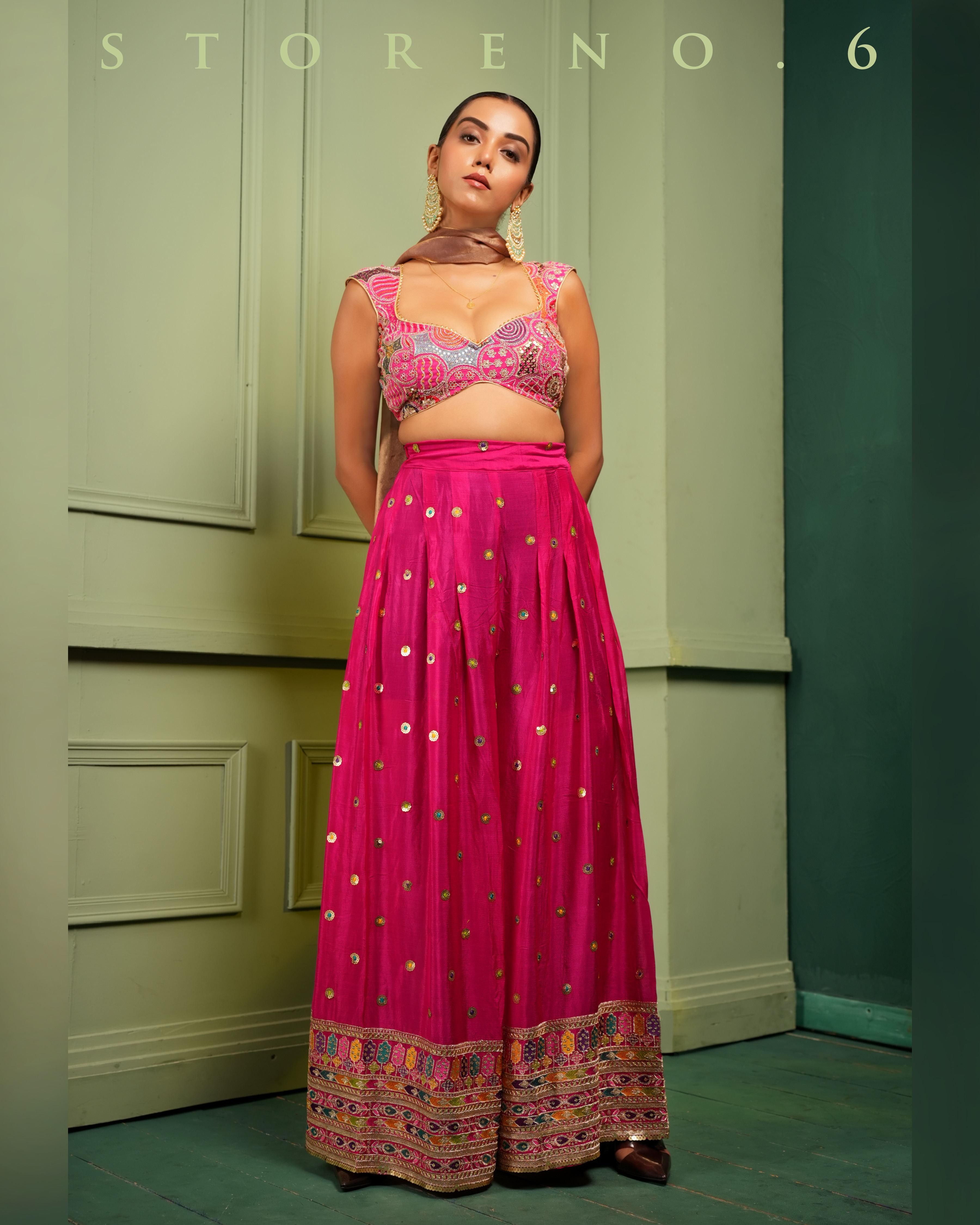 THE FANCY FLAIR PALAZZO AND BLOUSE SET