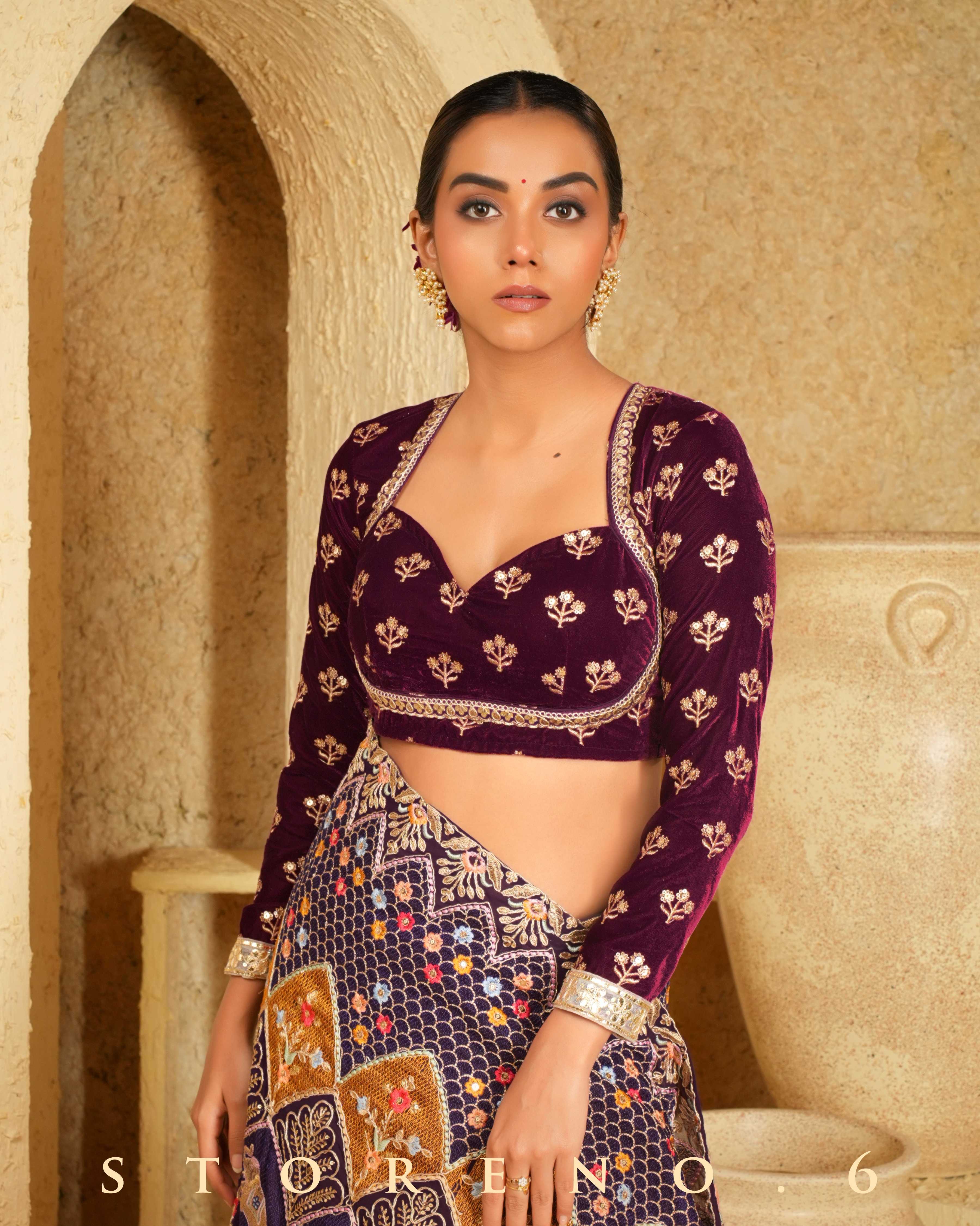 ORCHID OPERA SAREE WITH WINE WHIMSY BLOUSE