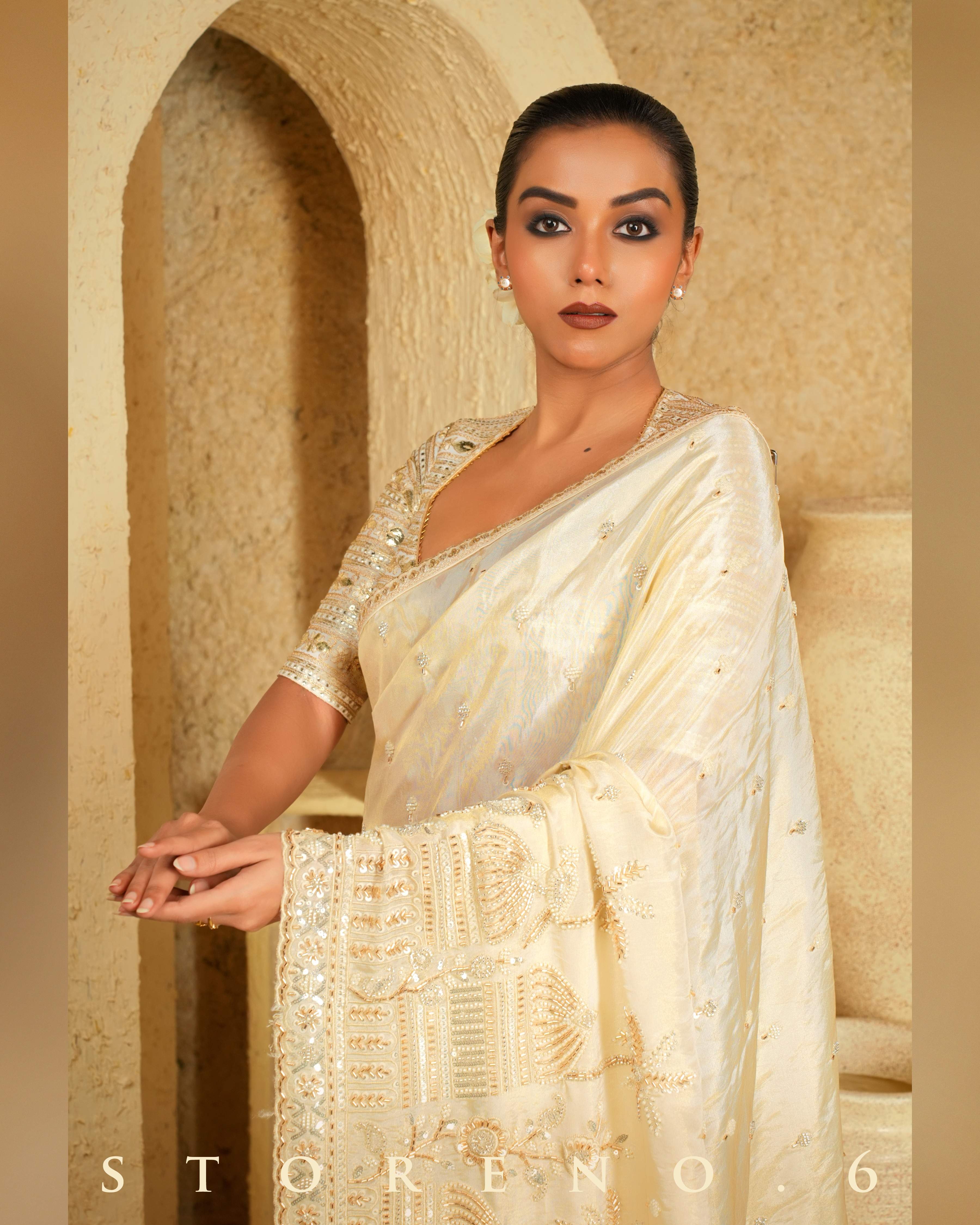 IVORY IDOL SAREE WITH INTENSE IVORY BLOUSE