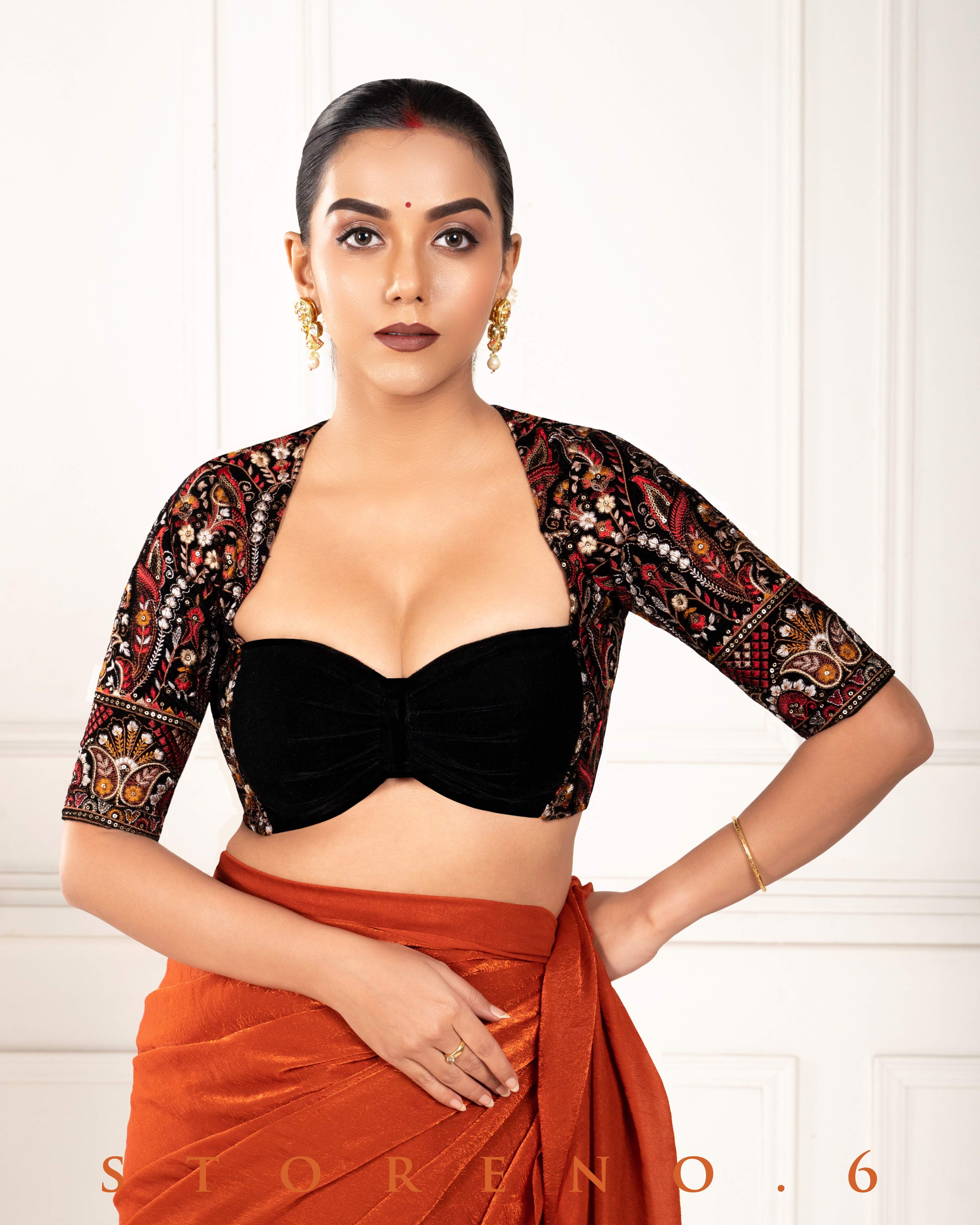 SUNSET SURPRISE SAREE WITH KOLKI LUXURY BLOUSE