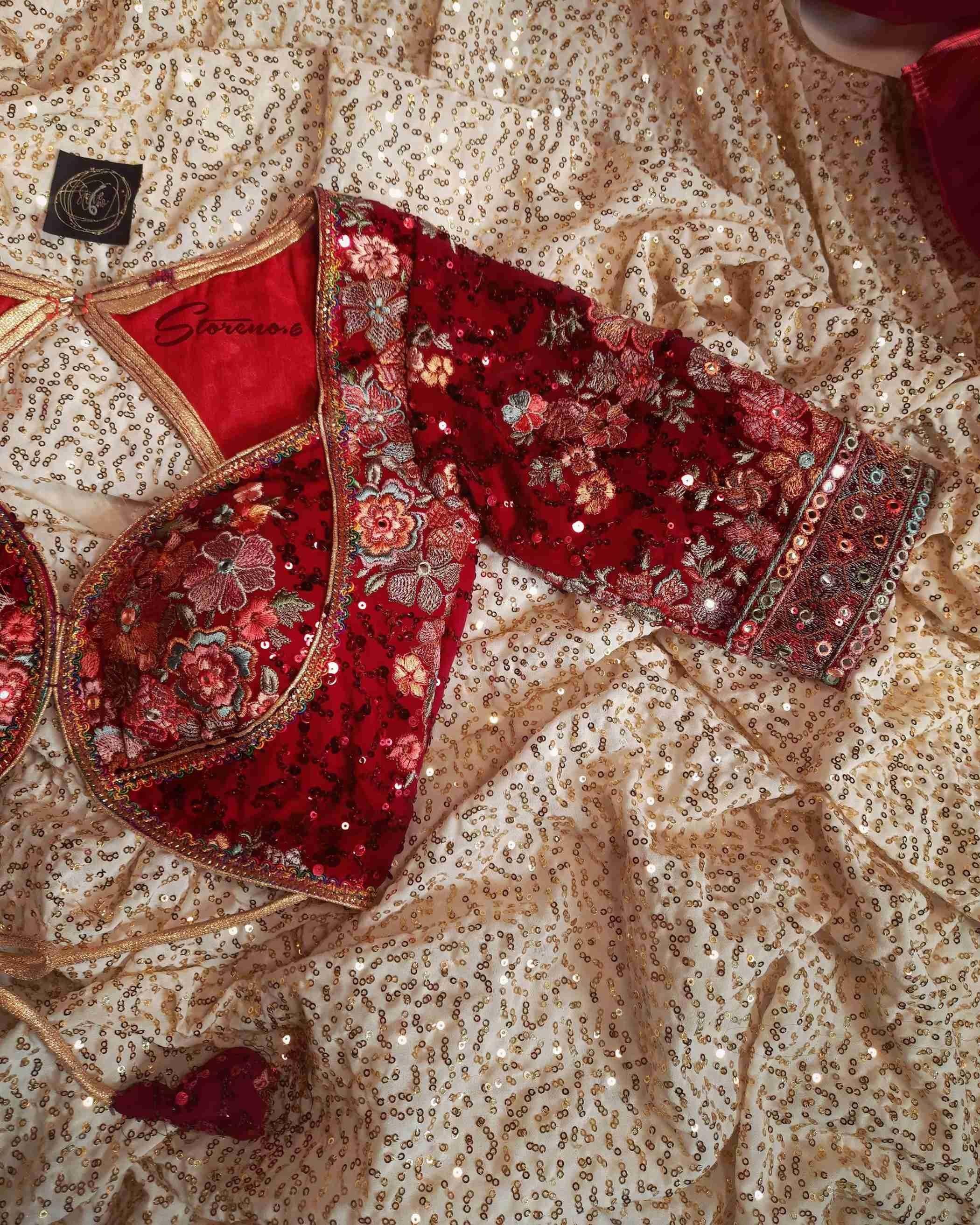 RAAKT AFSOON BLOUSE WITH NOOR-E-SURKH SAREE
