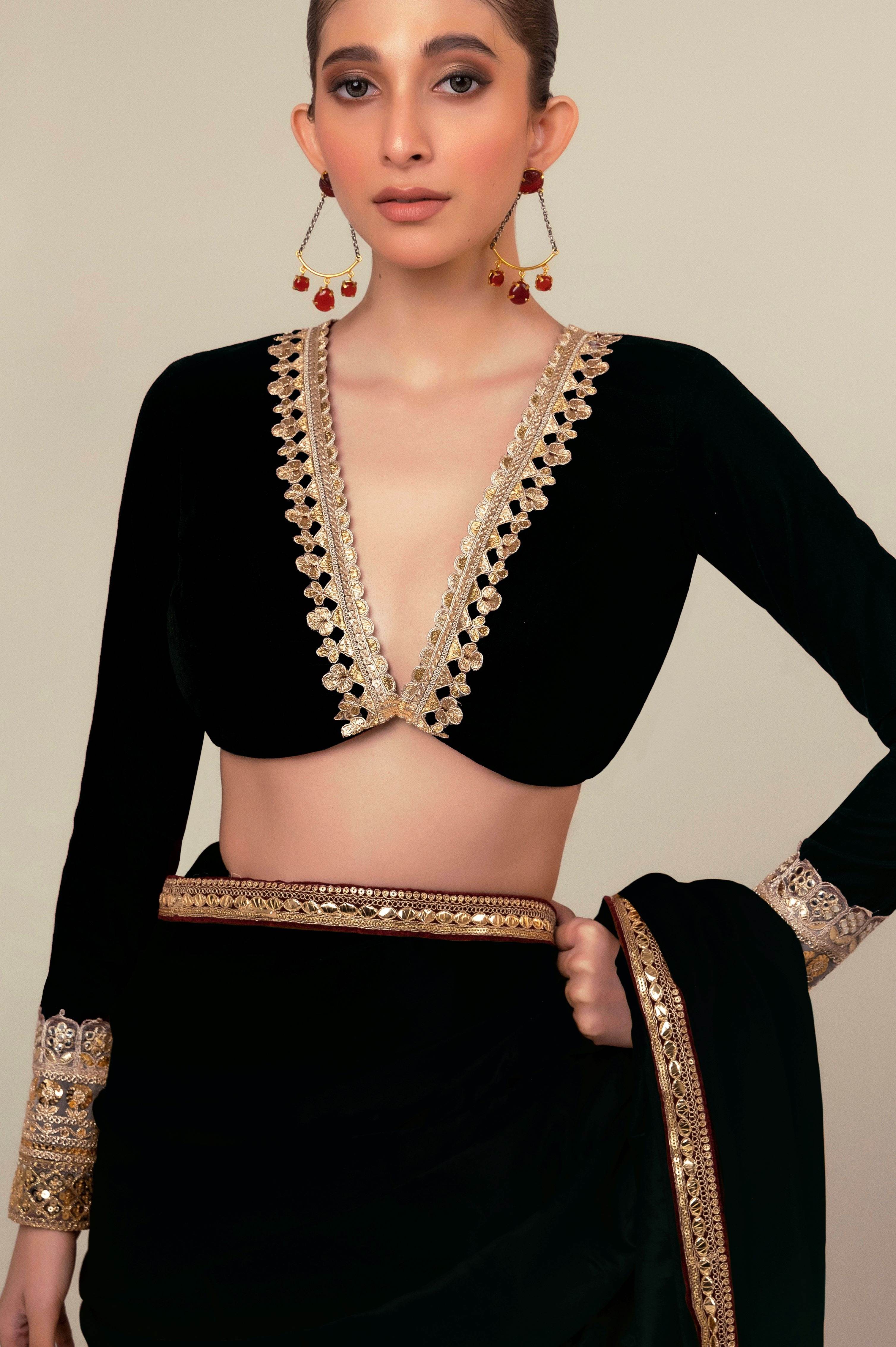 MIDNIGHT LUXE SAREE WITH PHANTOM EDGE BLOUSE