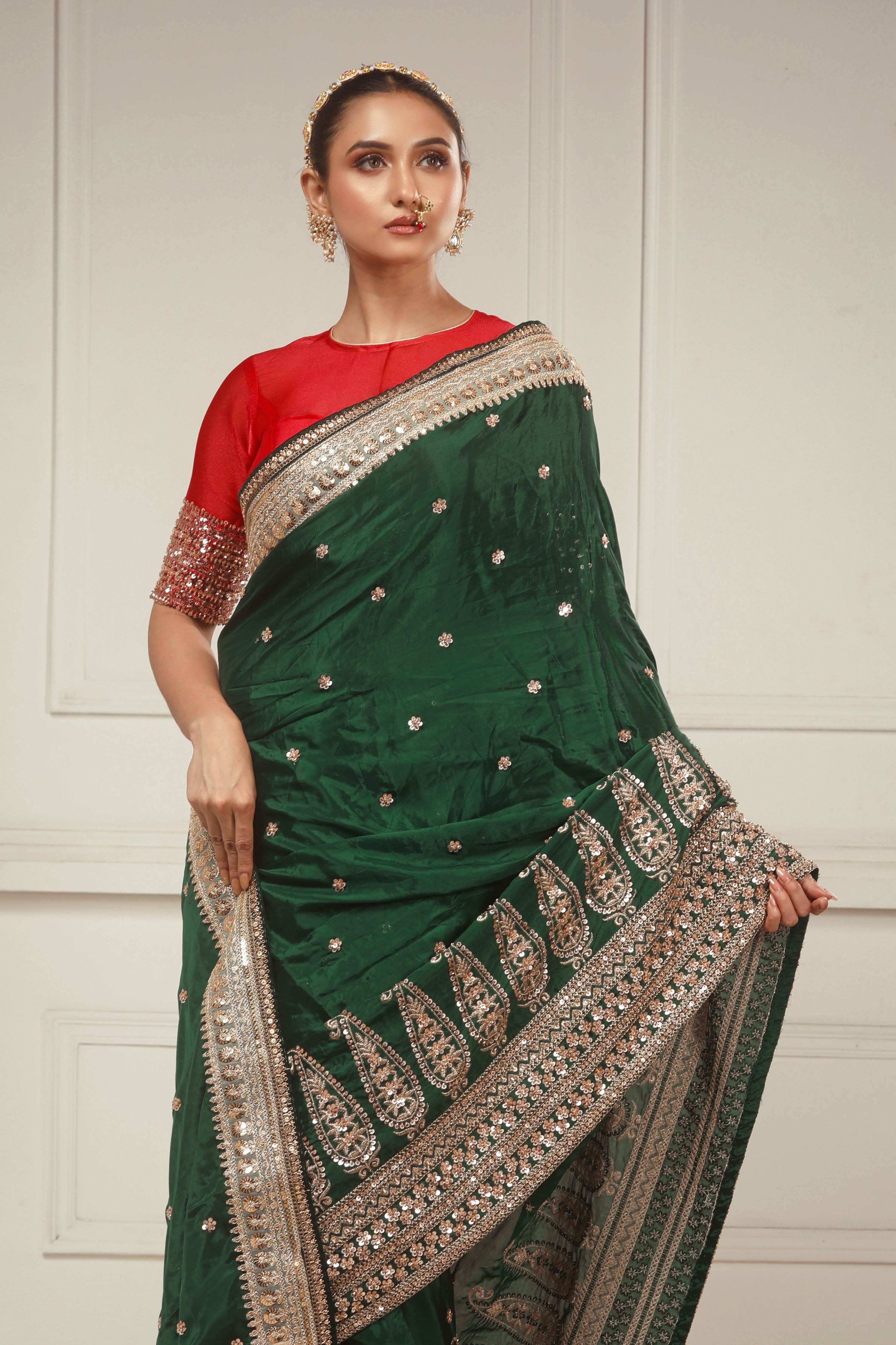 JEWEL LUXE SAREE WITH CRIMSON DESIRE BLOUSE