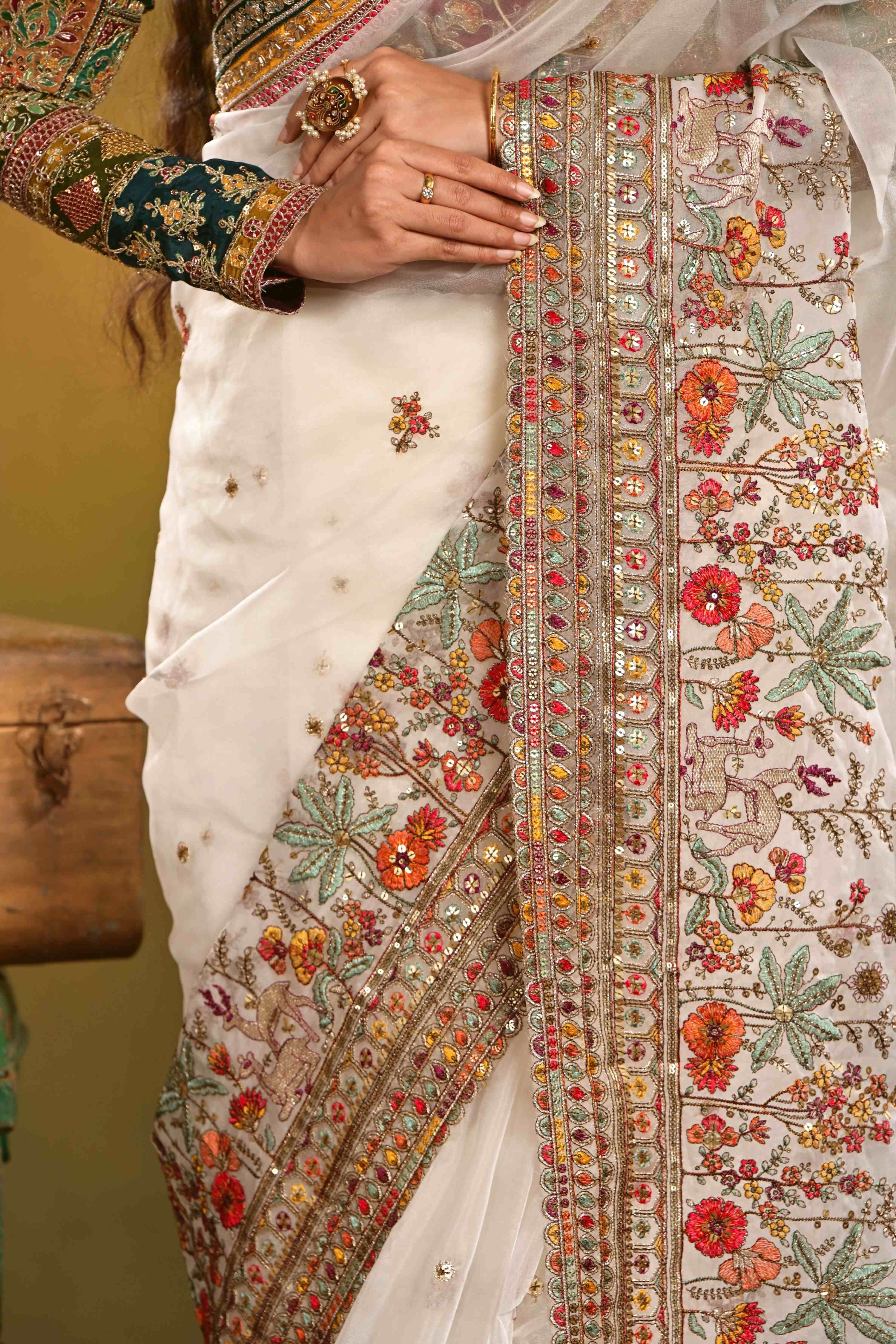 COSMOS CHARM SAREE WITH COUTURE CHARM CORSET BLOUSE