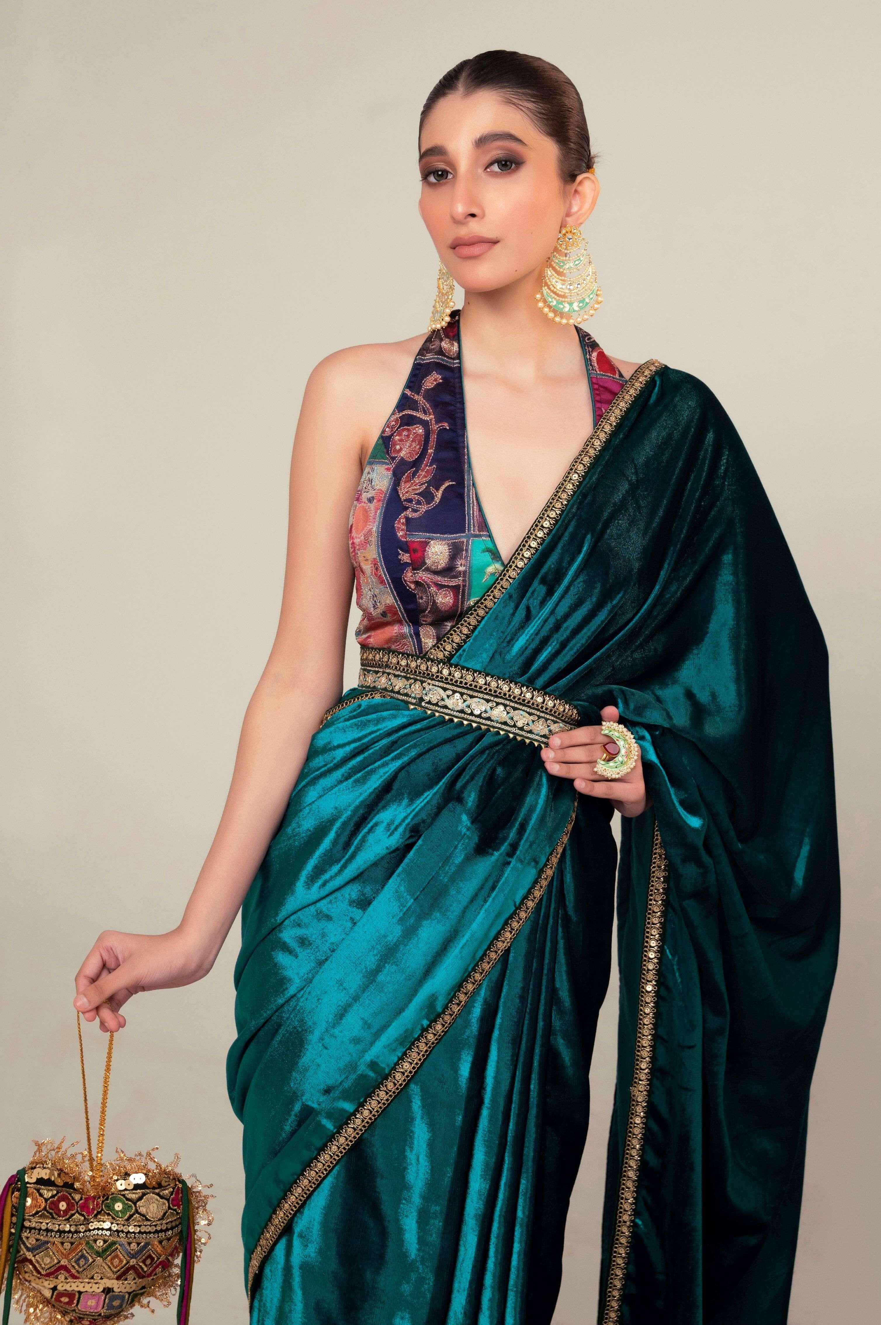 TEAL TEMPT SAREE.