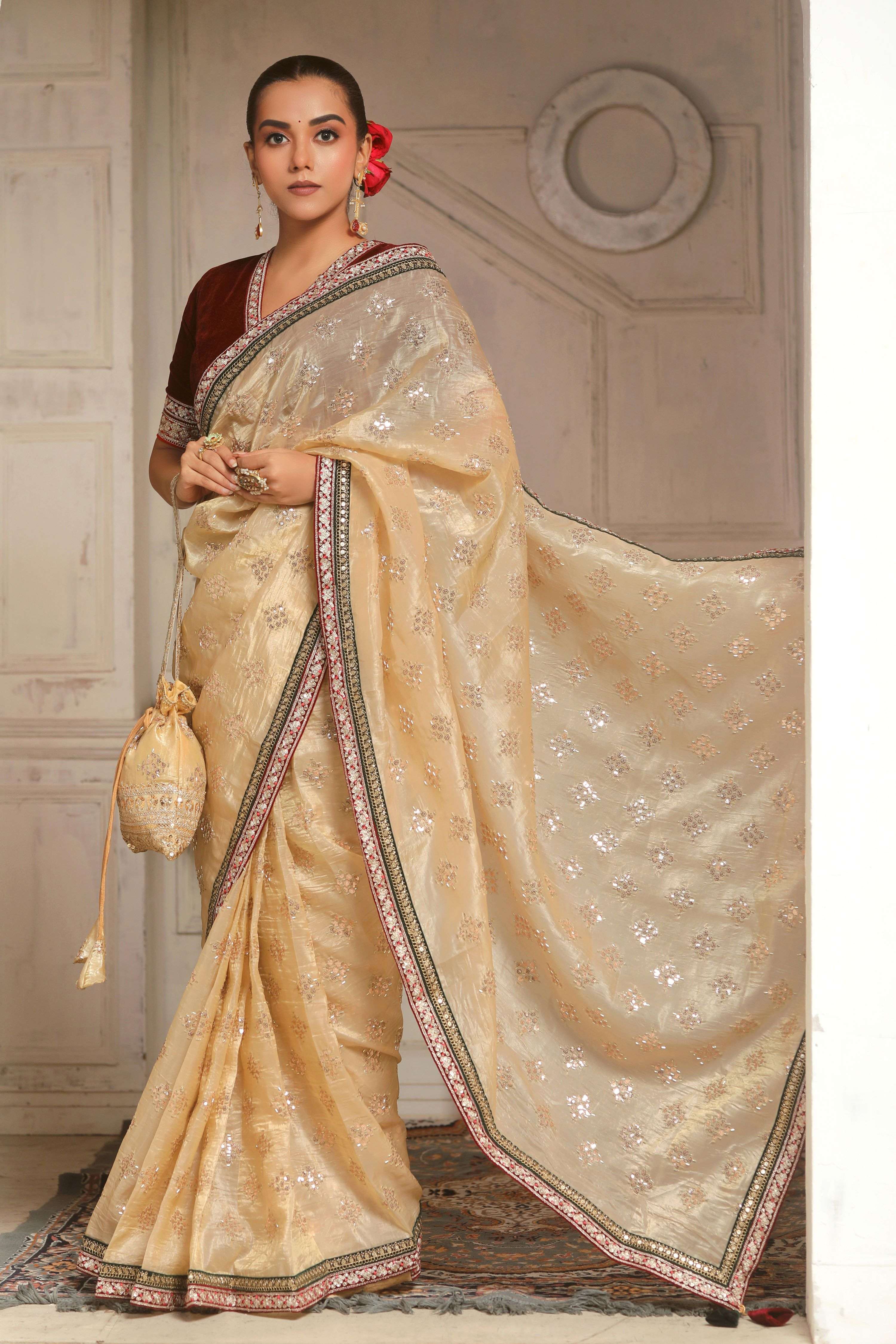 APRIL AESTHETIC SAREE WITH BOLD BEAUTY BLOUSE