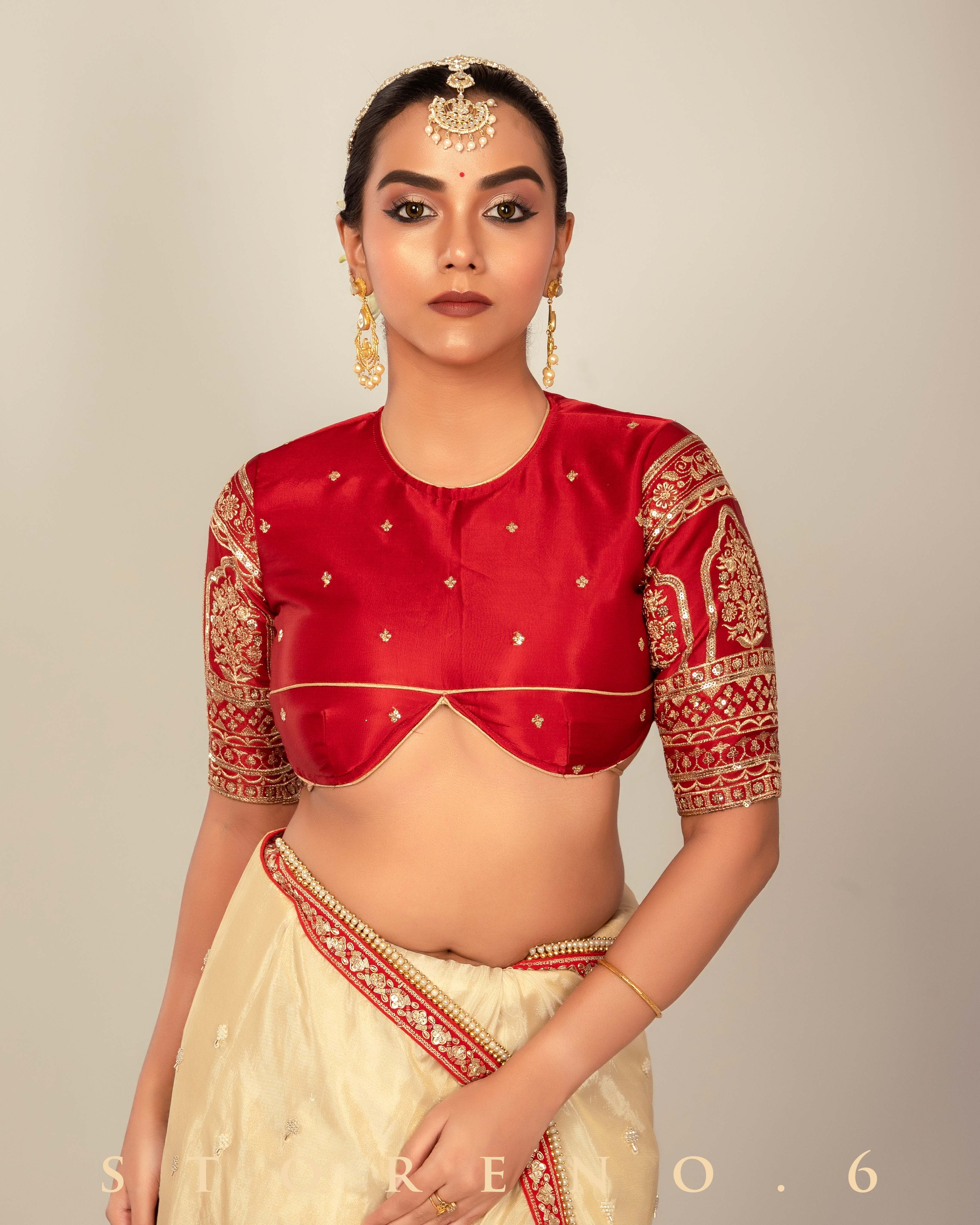 IMPERIAL IVORY INSIGHT SAREE WITH TIMELESS TROUSSEAU BLOUSE