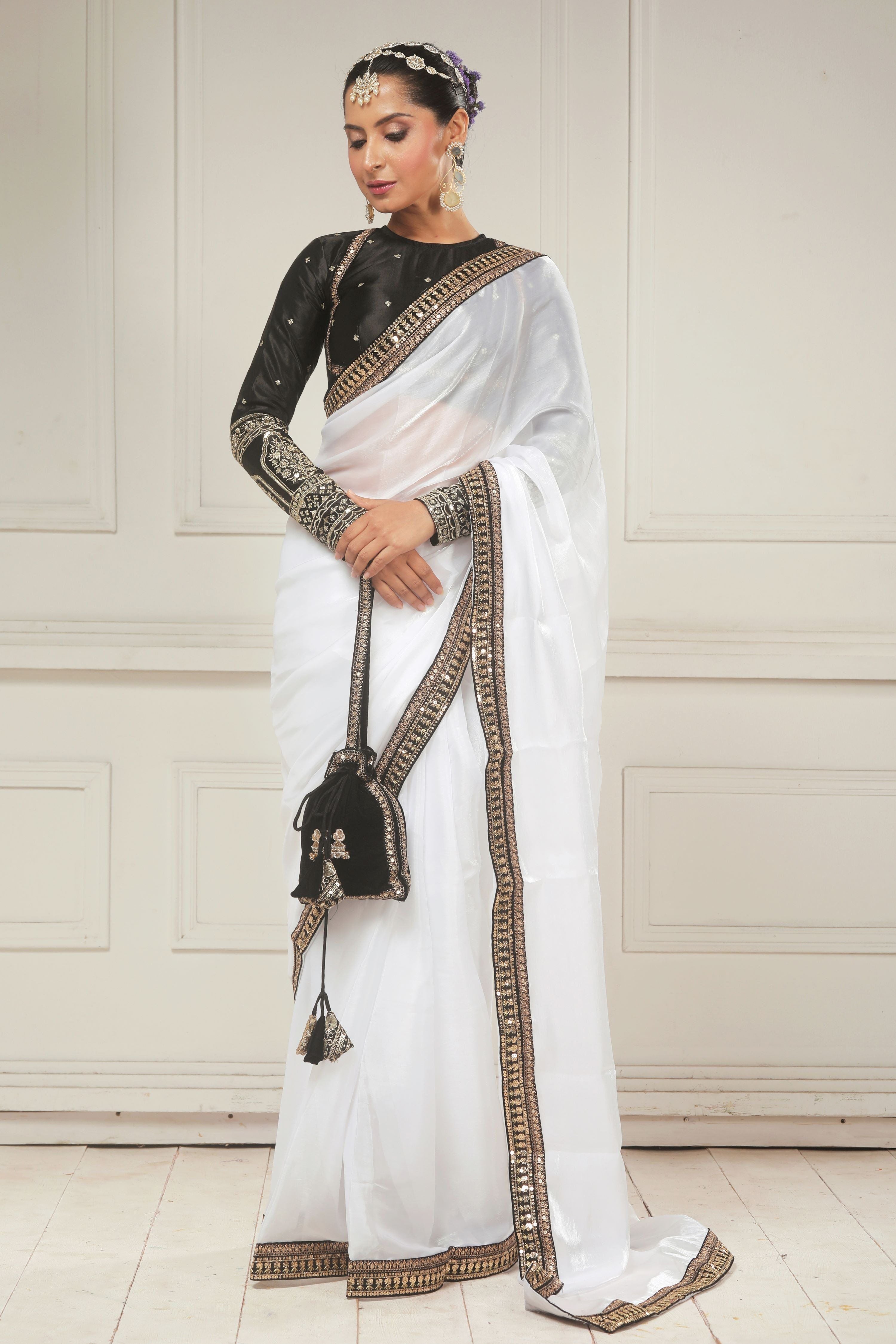 CHESS CHIC SAREE WITH TUX TRIBUTE BLOUSE