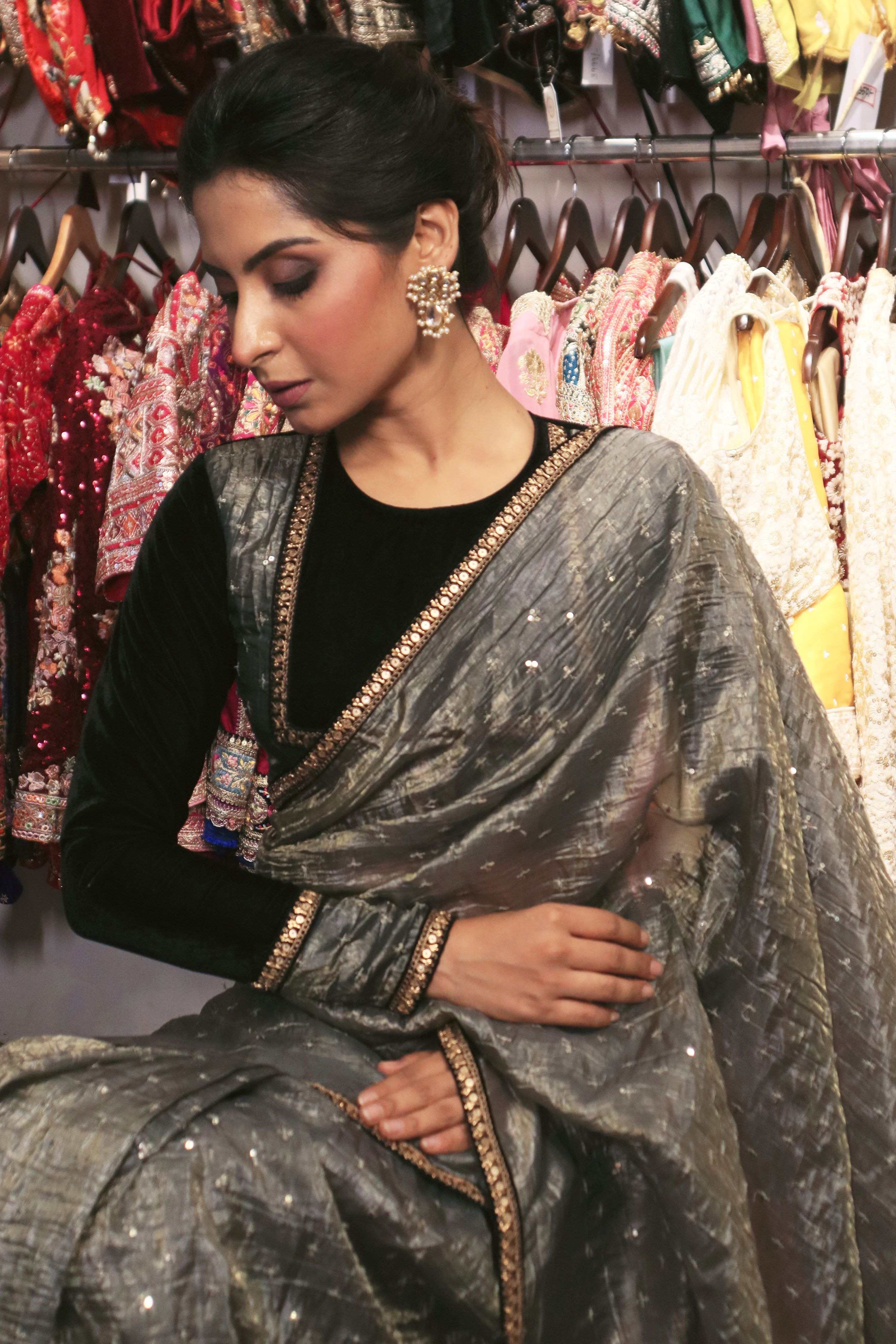 GRAPHITE GLAM SAREE