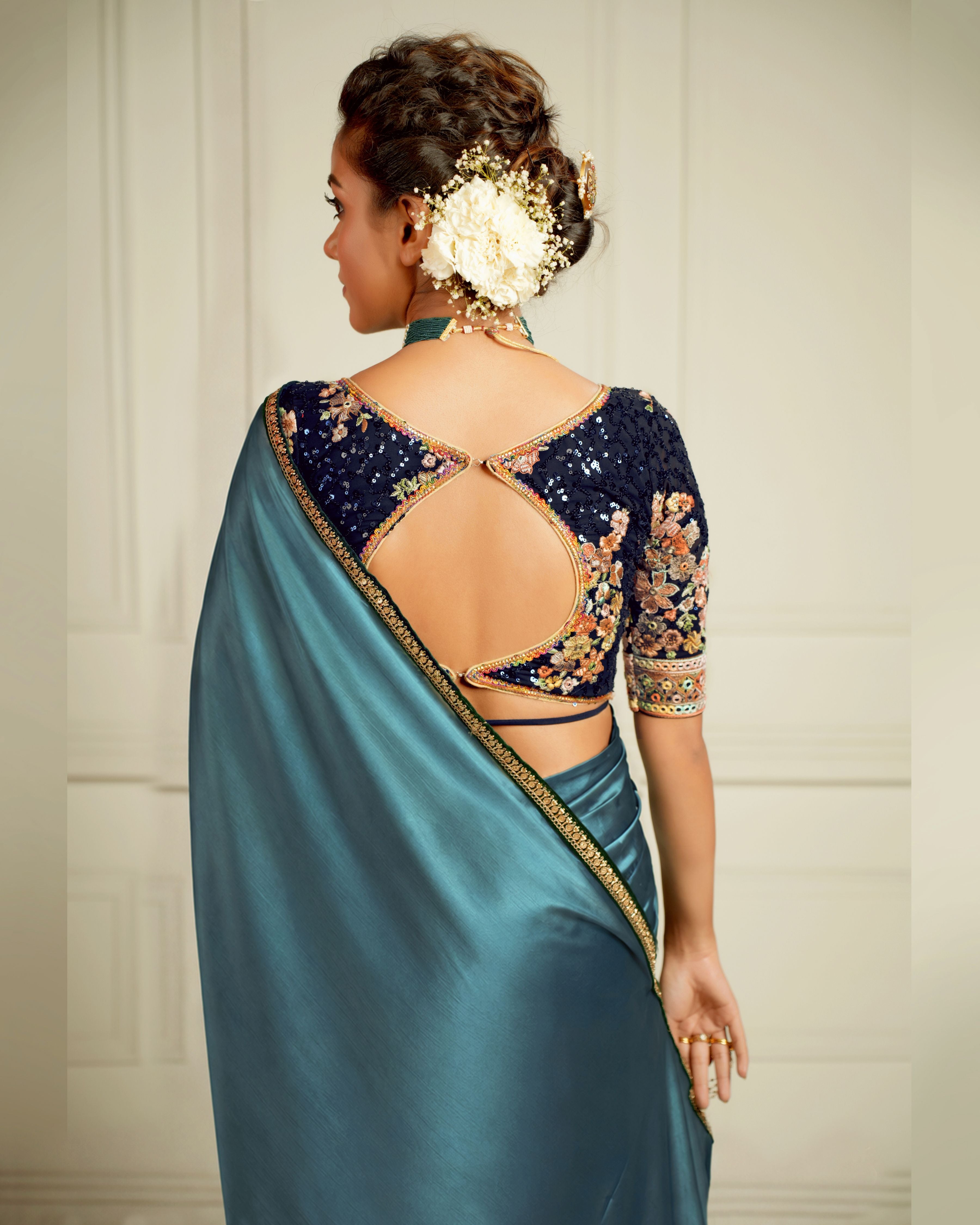 THE SAPPHIRE AFFAIR SAREE WTH NEELI AFSOON BLOUSE