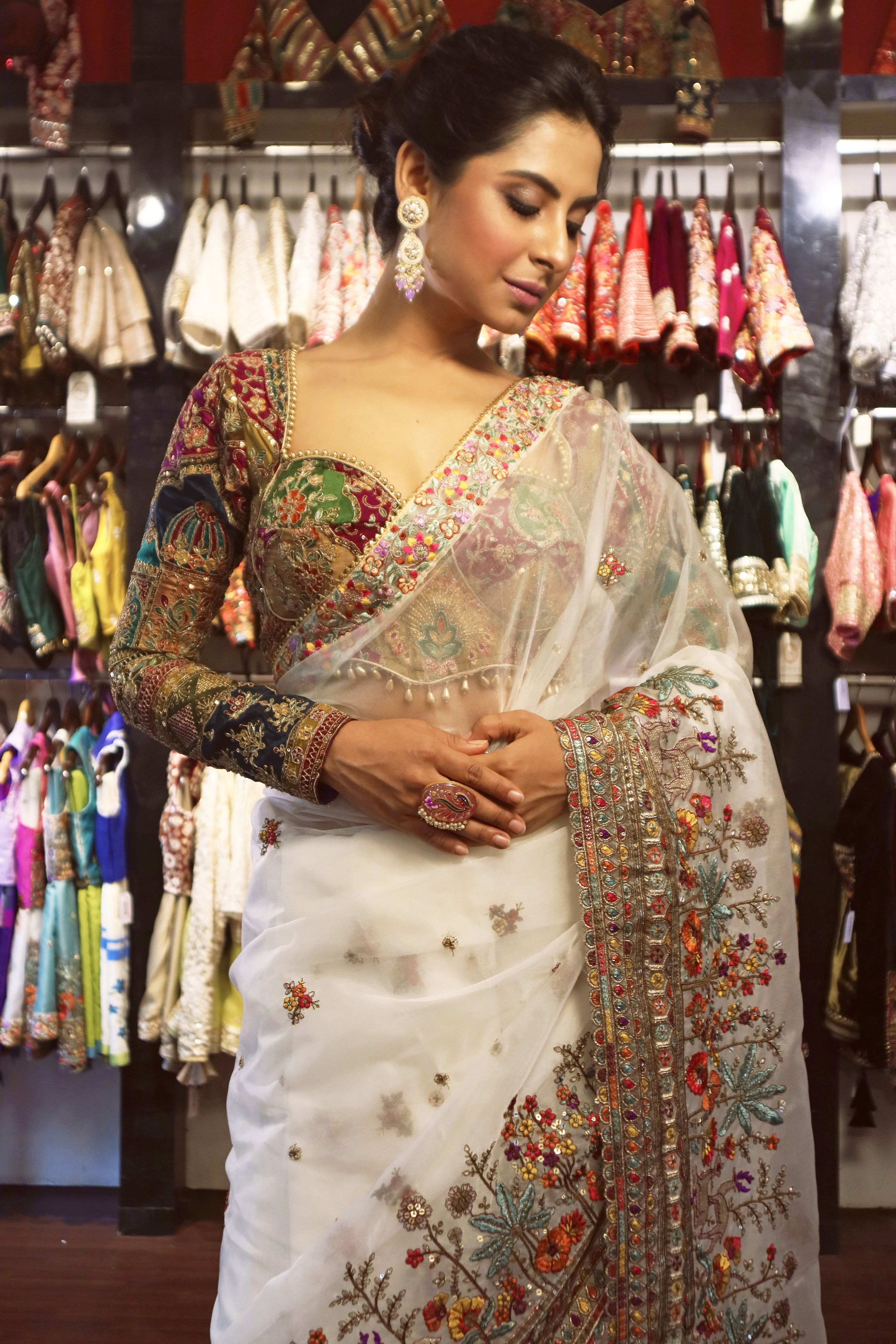 COSMIC CRUSH SAREE WITH COUTURE CHARM CORSET BLOUSE