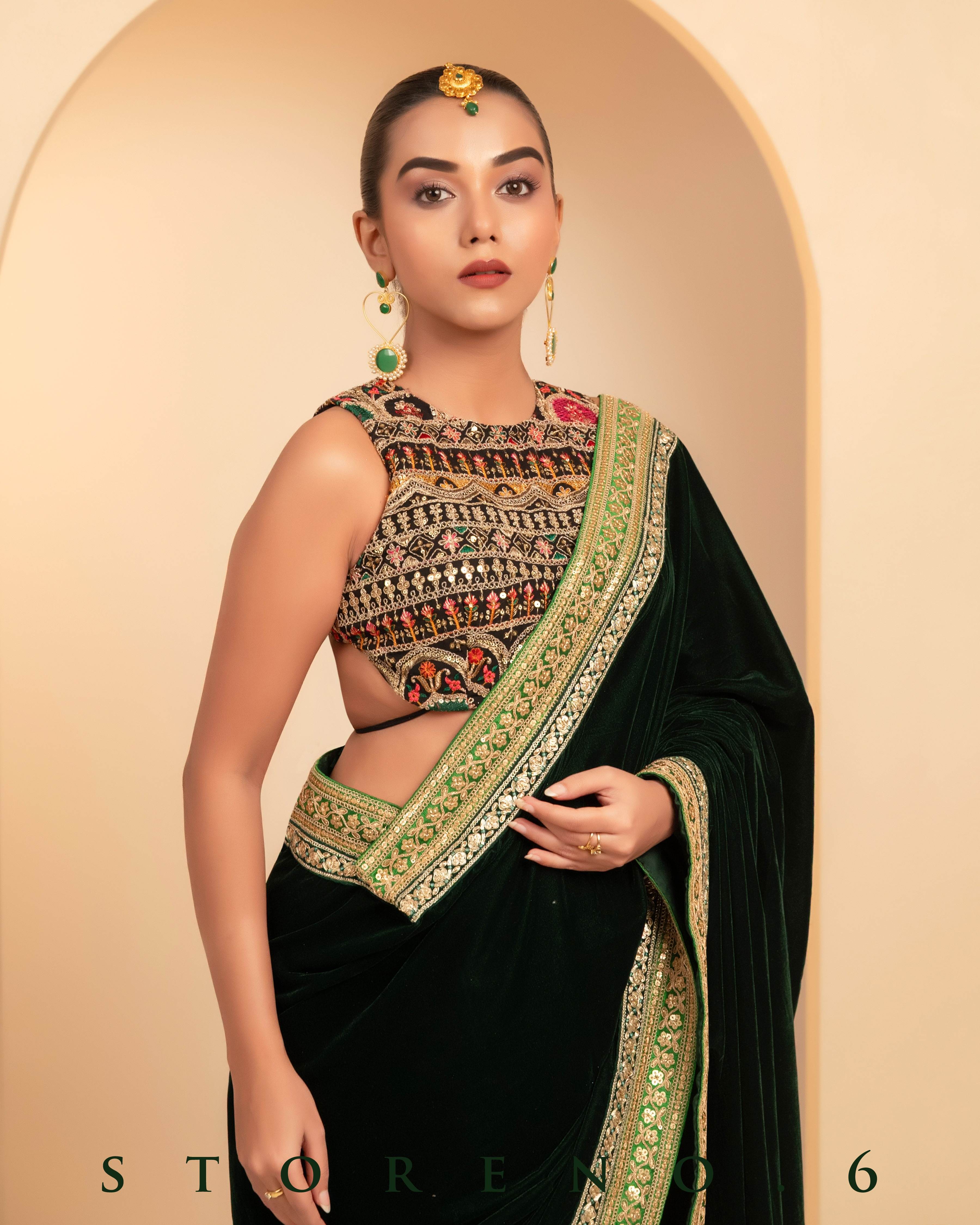 ENCHANTING EMERALD SAREE