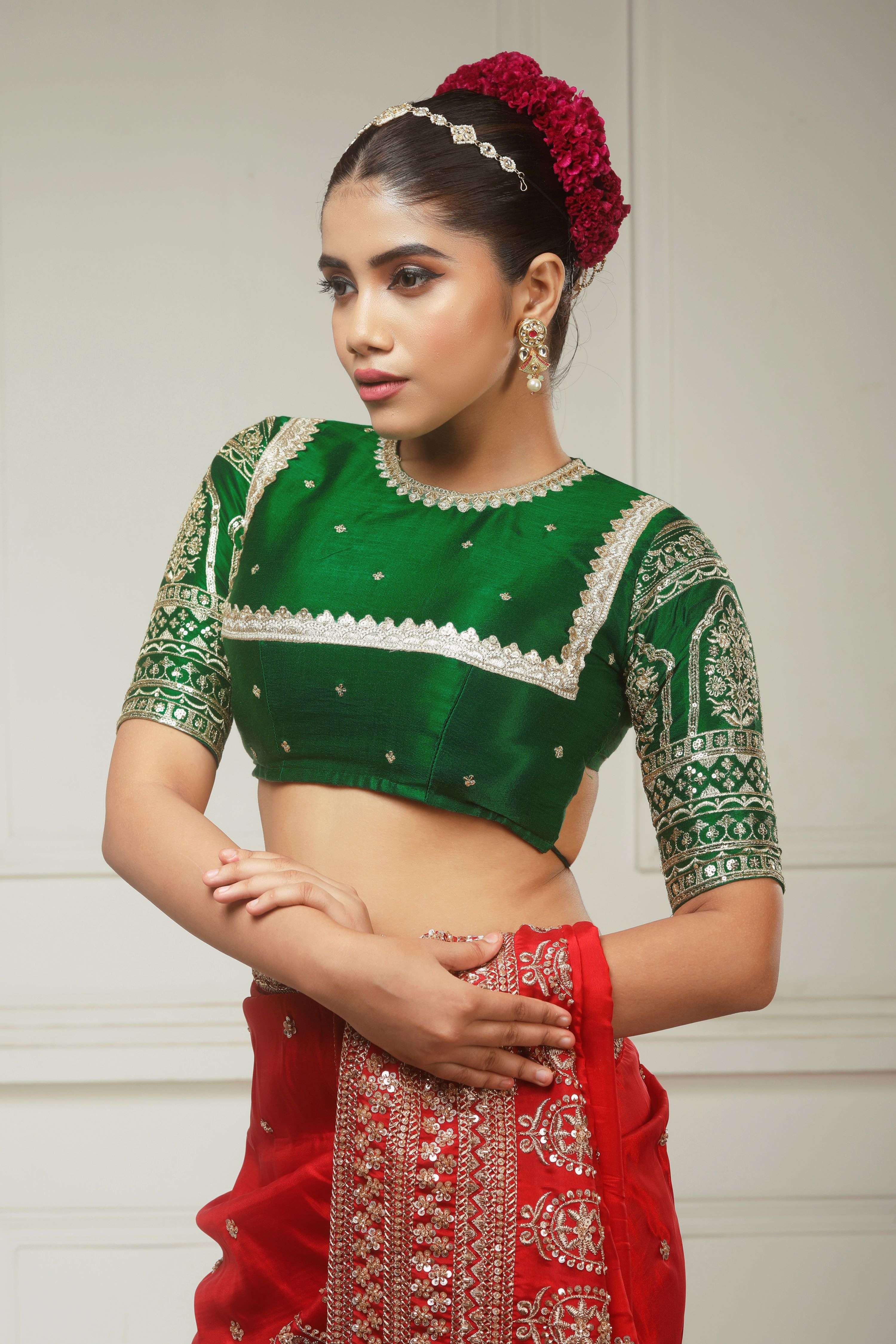 SCARLET LUXE SAREE WITH TIMELESS TAPESTRY BLOUSE