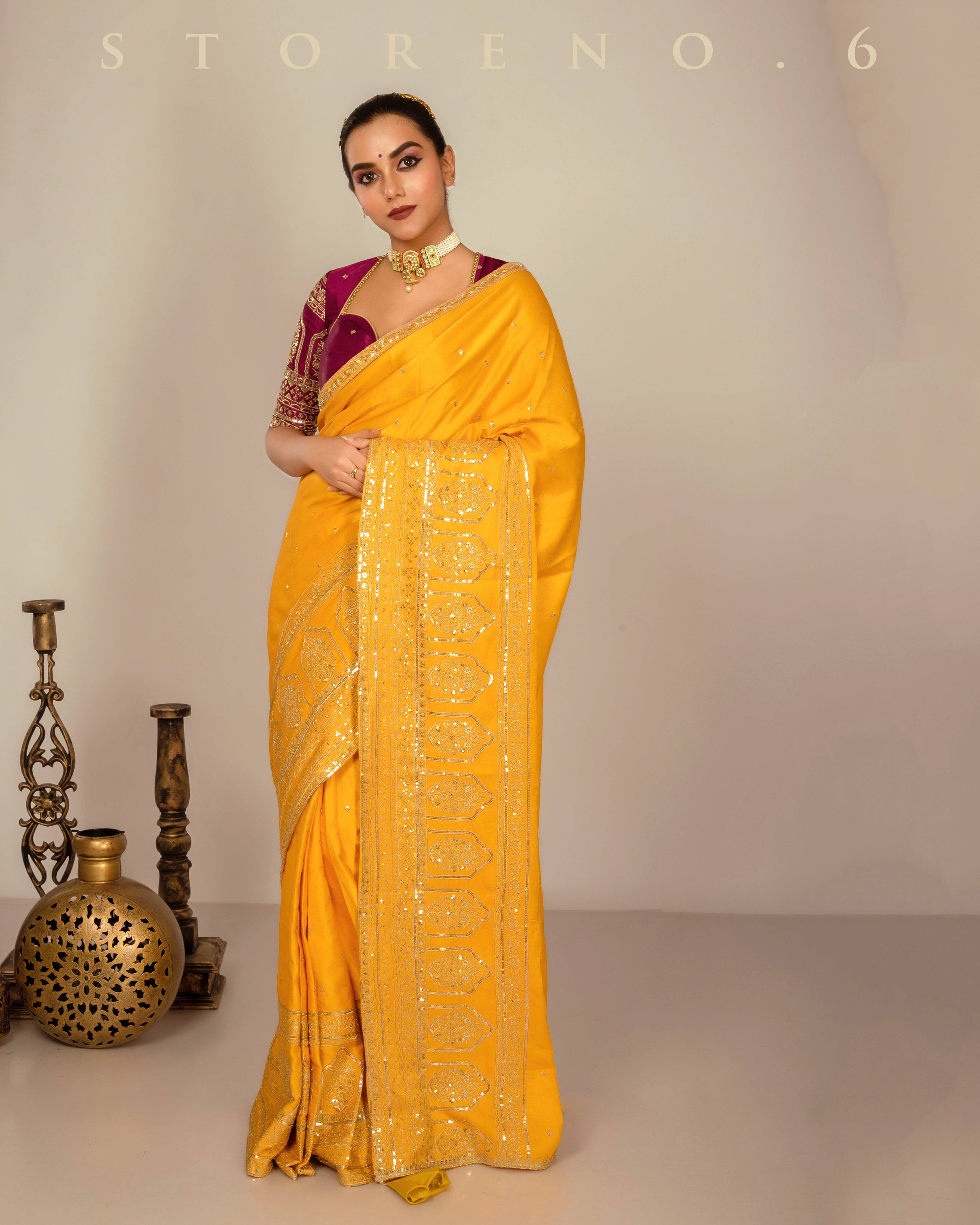 TIMELESS TOPAZ SAREE WITH TIMELESS TWIRL BLOUSE
