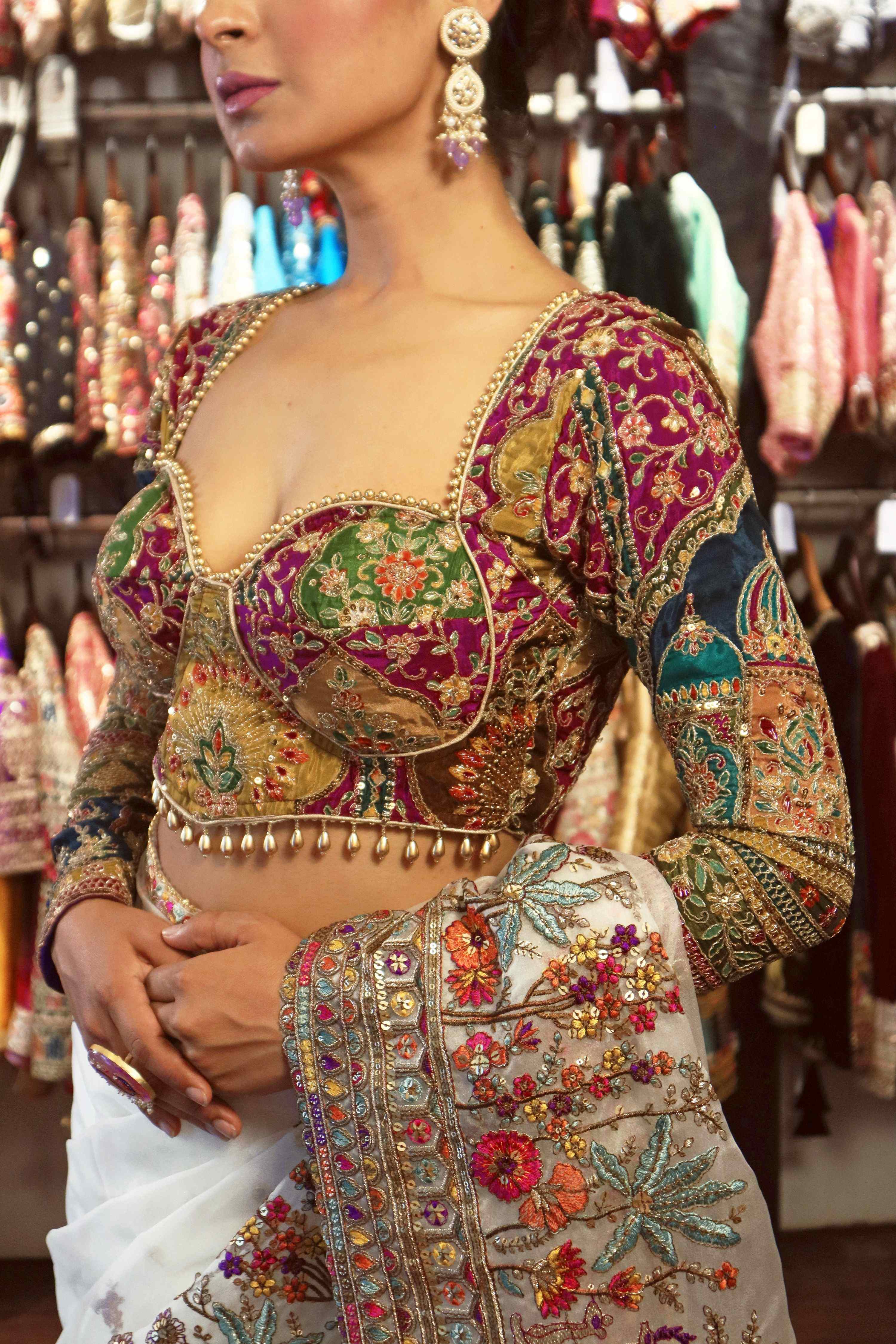 COSMIC CRUSH SAREE WITH COUTURE CHARM CORSET BLOUSE