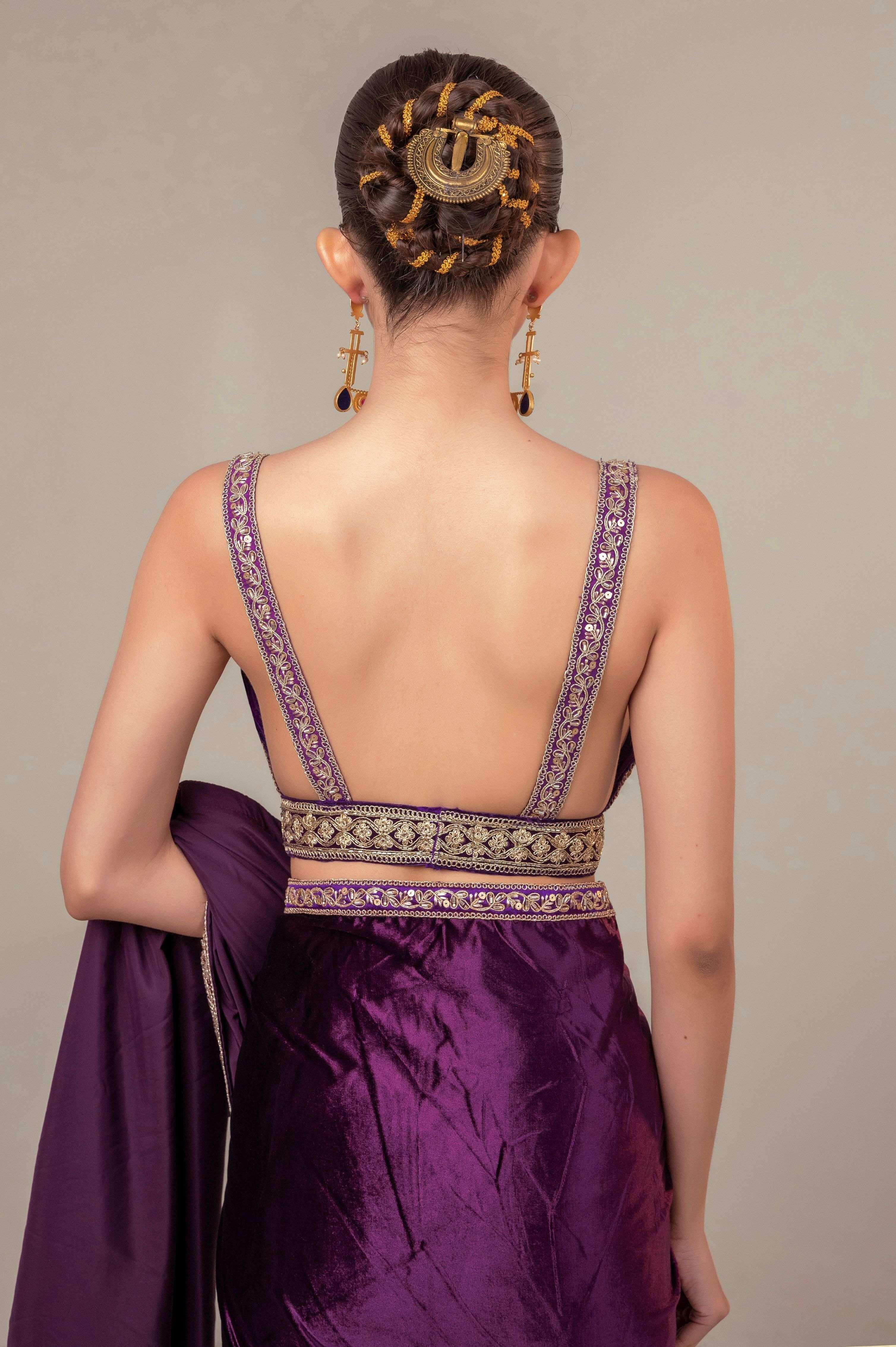 POP PALETTE SAREE WITH BERRY BLINK BLOUSE.