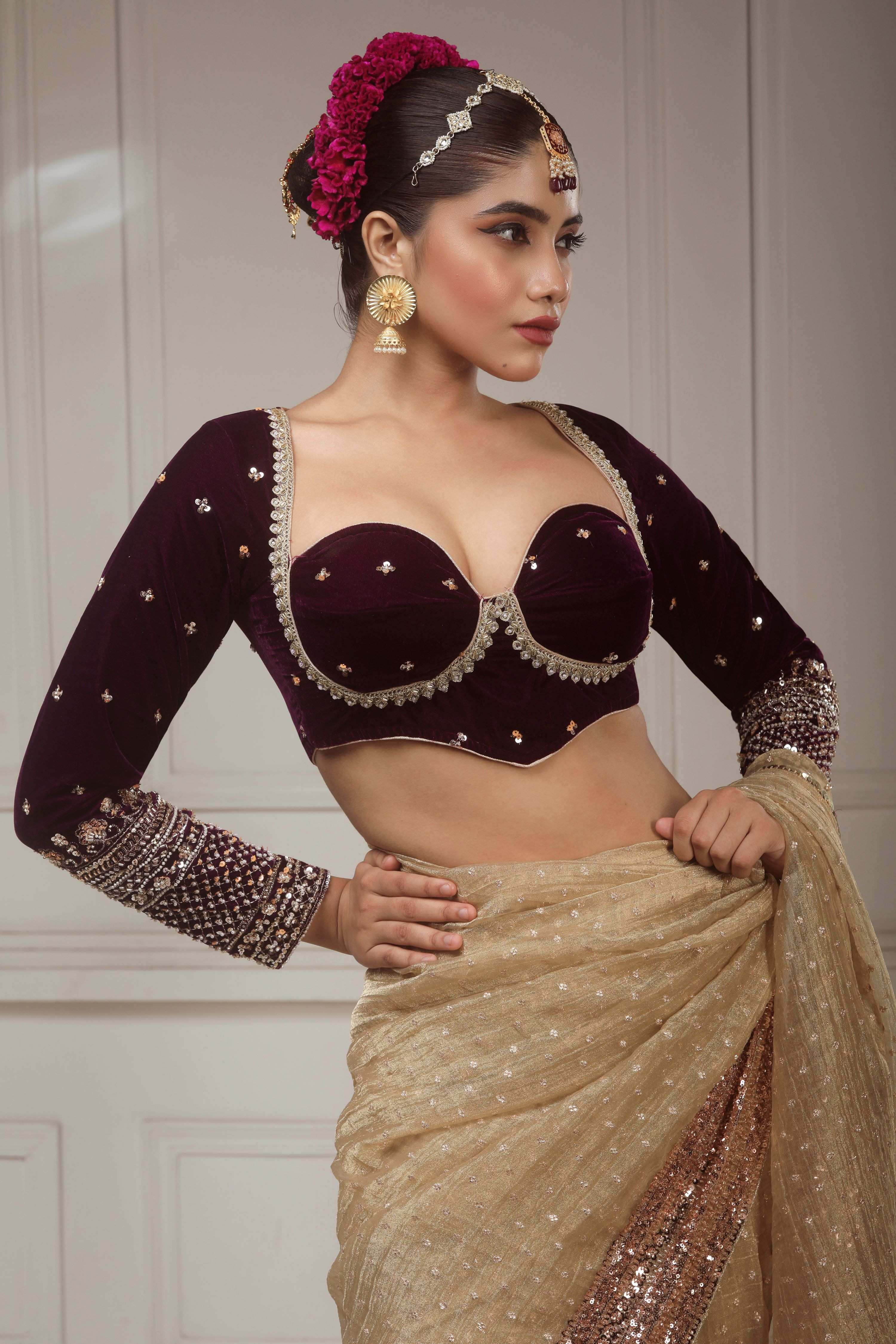 SUNKISSED DESIRE SAREE WITH GLAM GRANDEUR BLOUSE