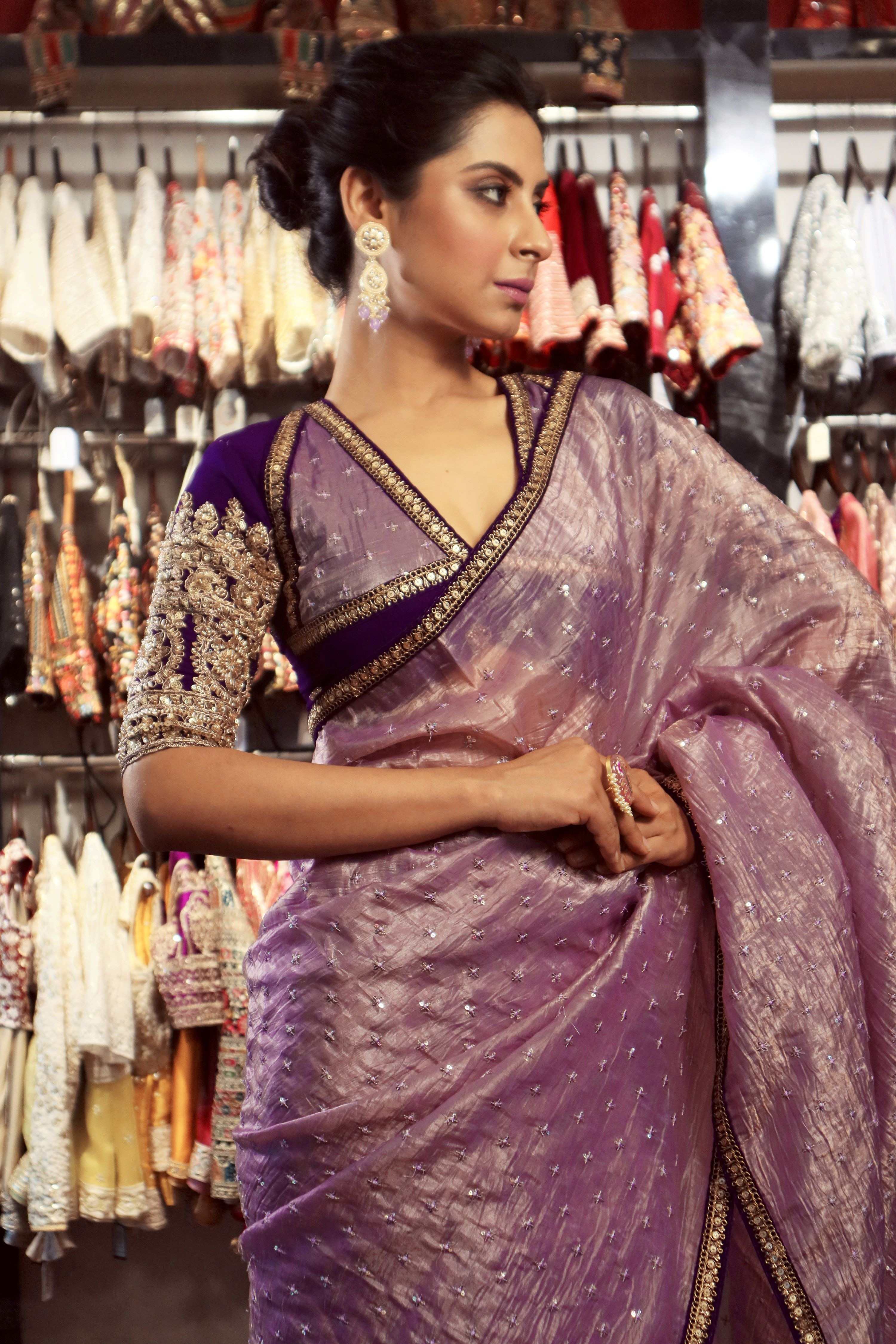 LILAC LOVESTORY SAREE WITH MAJESTIC MELODY BLOUSE