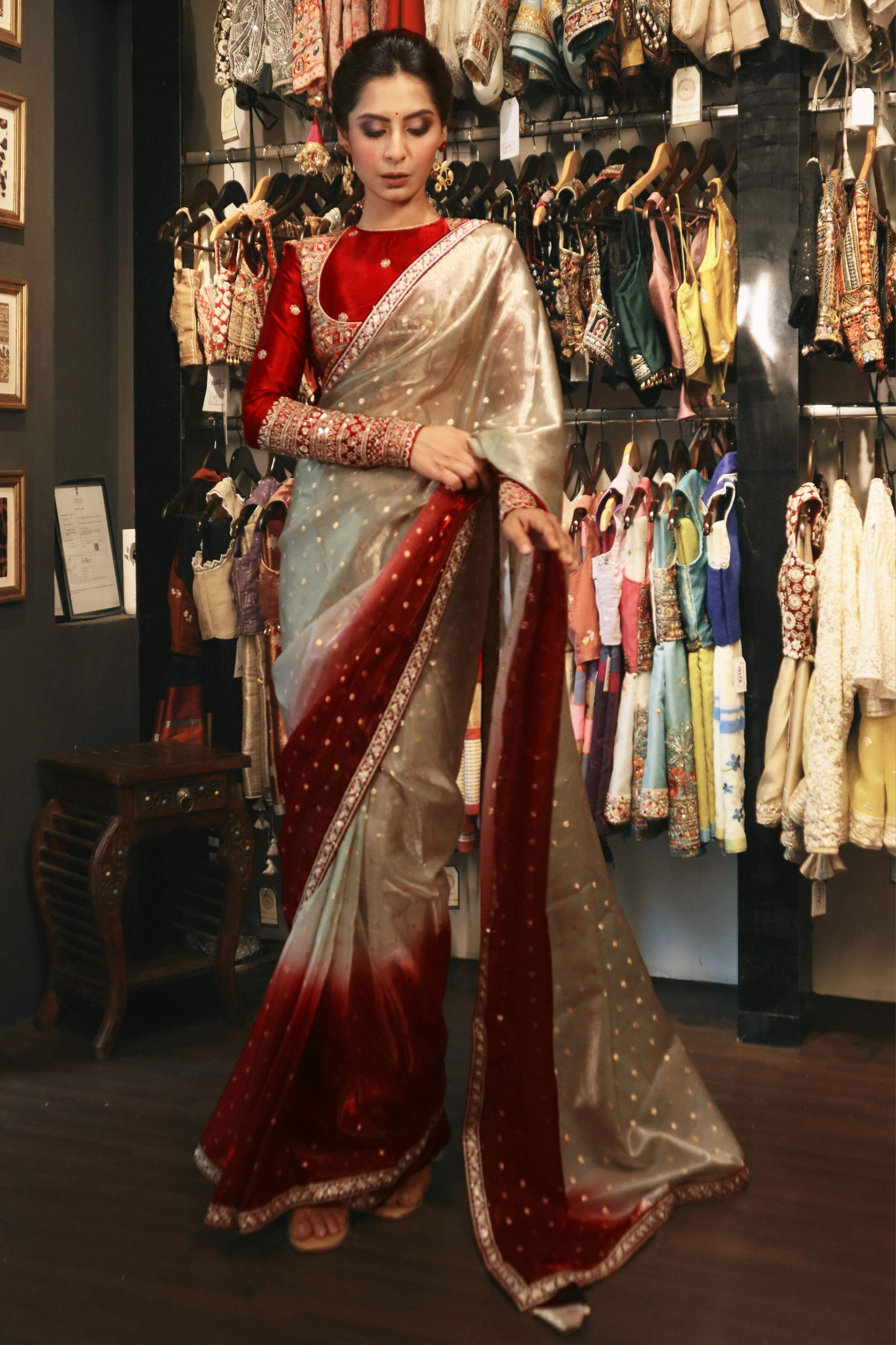 MOONRISE GLOW SAREE WITH ABSOLUTE APPEAL BLOUSE