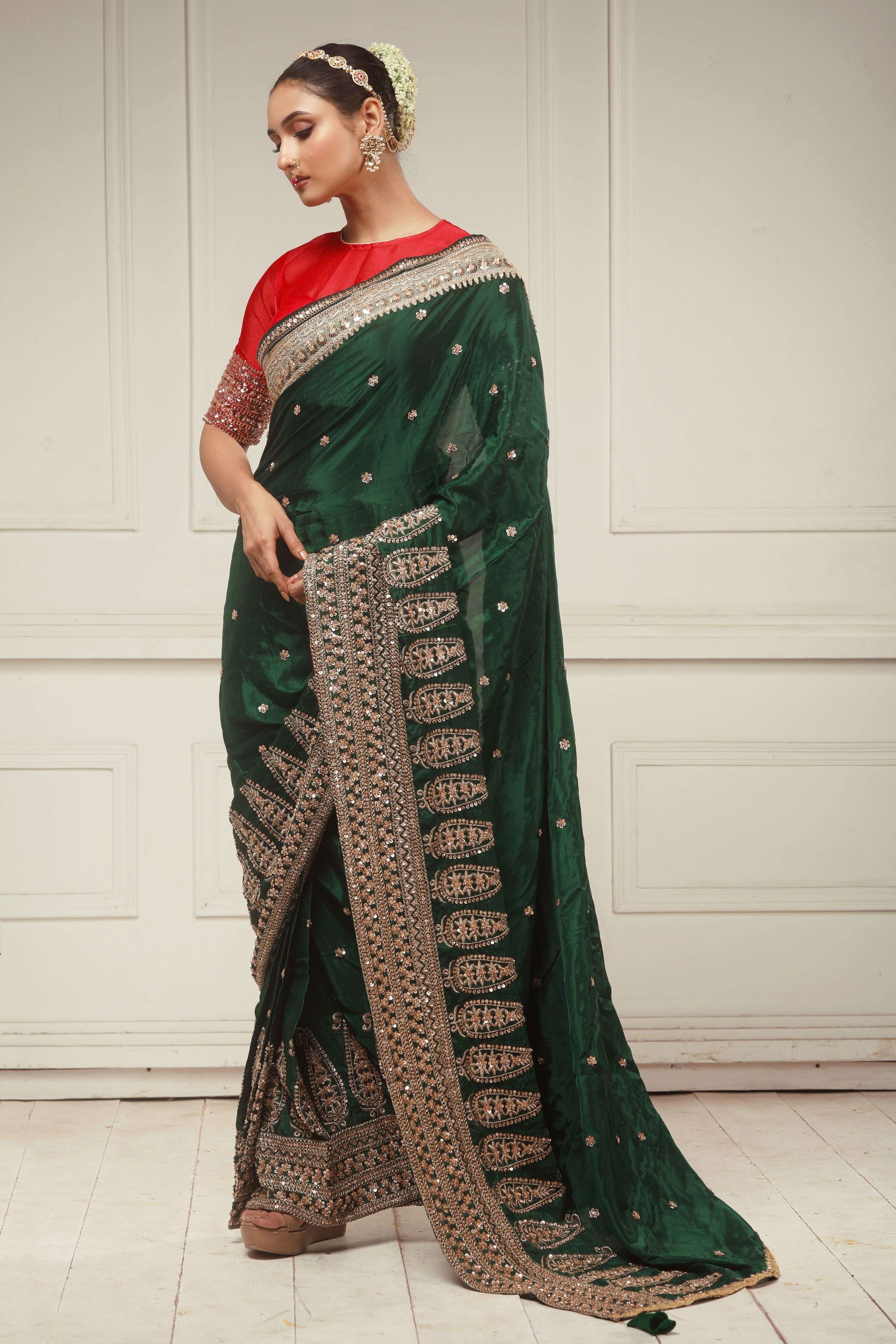JEWEL LUXE SAREE WITH CRIMSON DESIRE BLOUSE