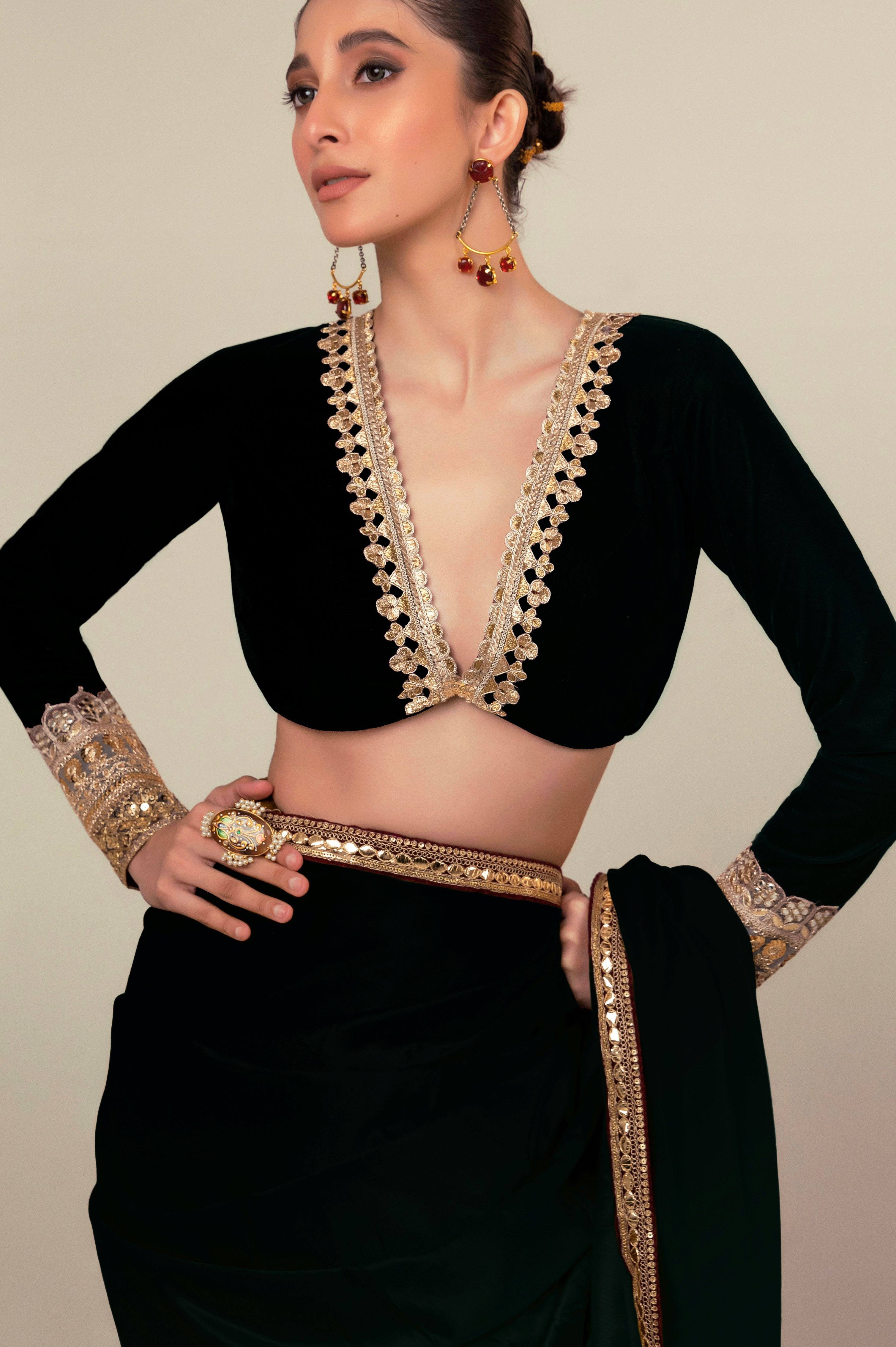 MIDNIGHT LUXE SAREE WITH PHANTOM EDGE BLOUSE