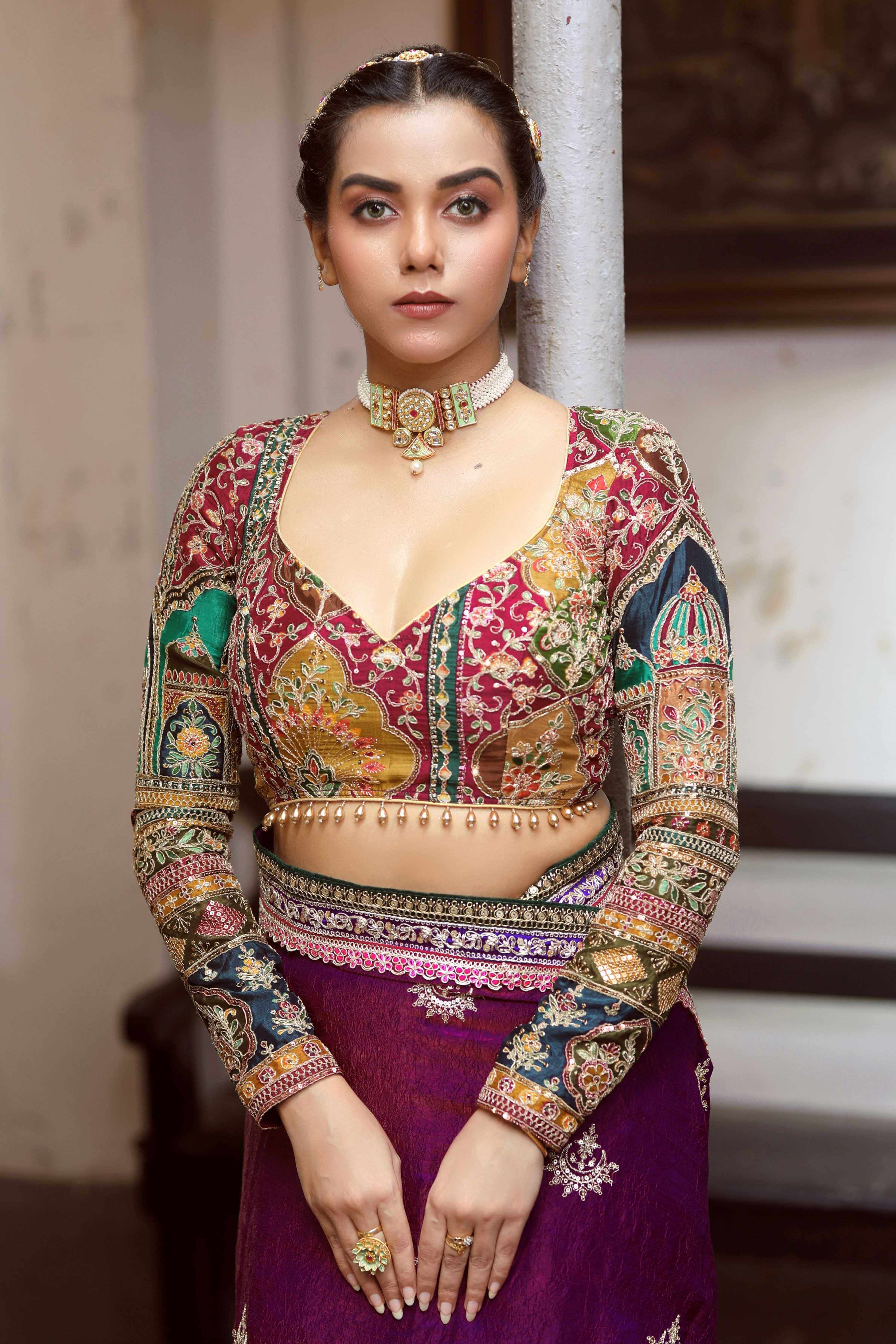 WINE WALTZ SAREE WITH COUTURE CHARM BLOUSE