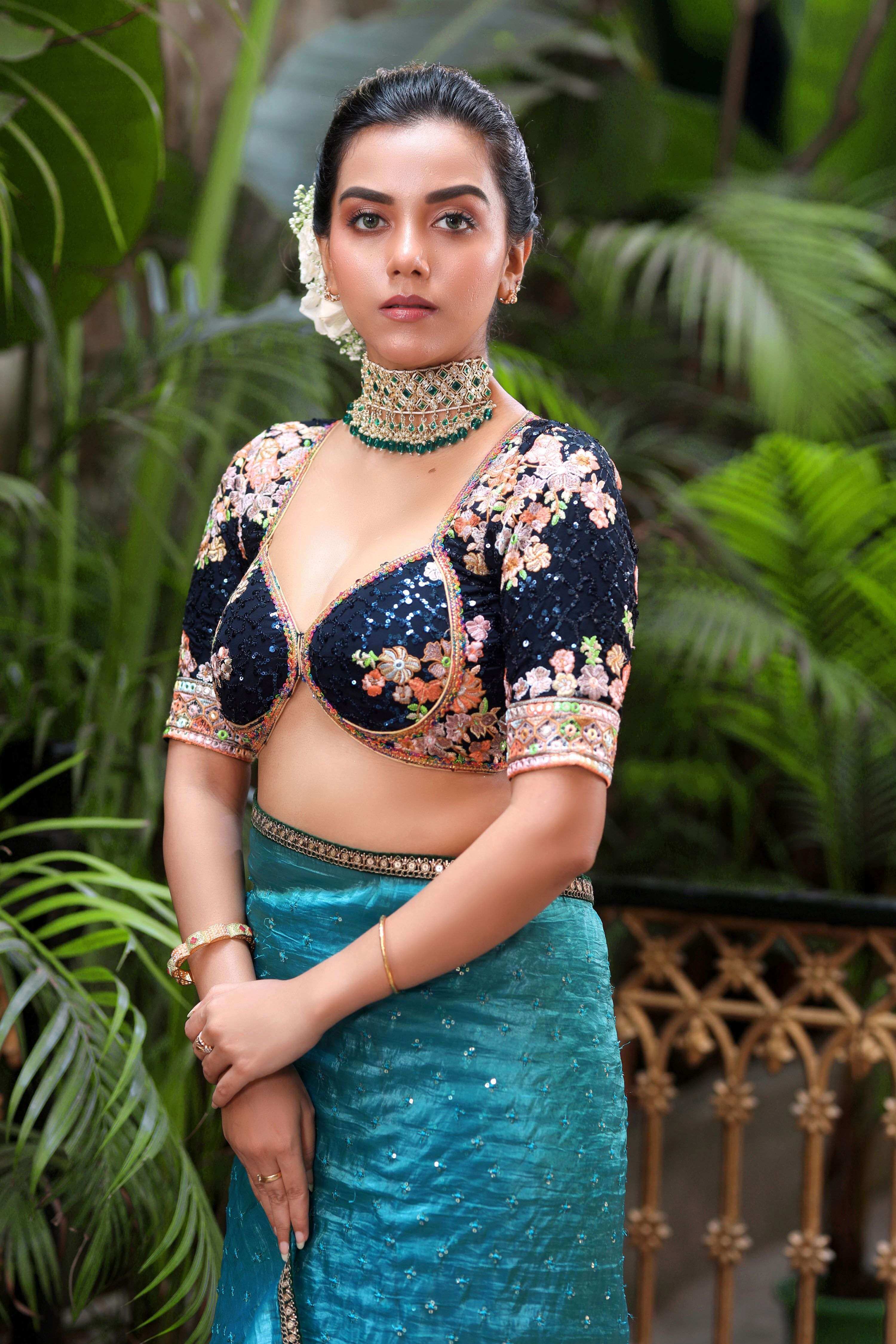 TEAL TEMPTATION SAREE WITH NEELI AFSOON BLOUSE