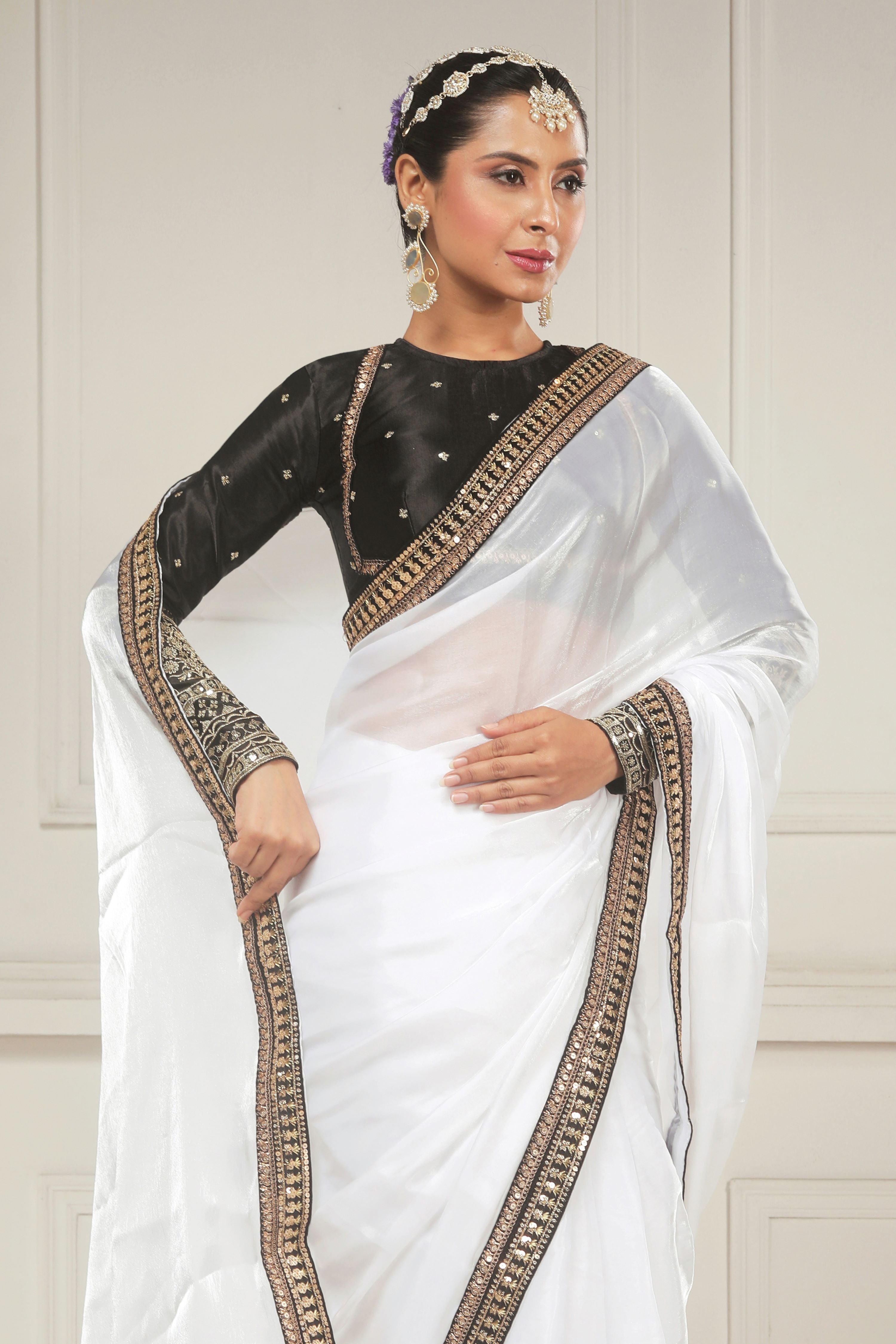 CHESS CHIC SAREE WITH TUX TRIBUTE BLOUSE